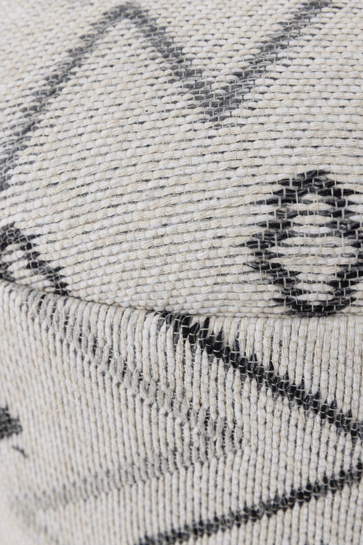 Bliss Grey Ethnic Patterned Cream Pouffe 45 X H 42 Cm 4280
