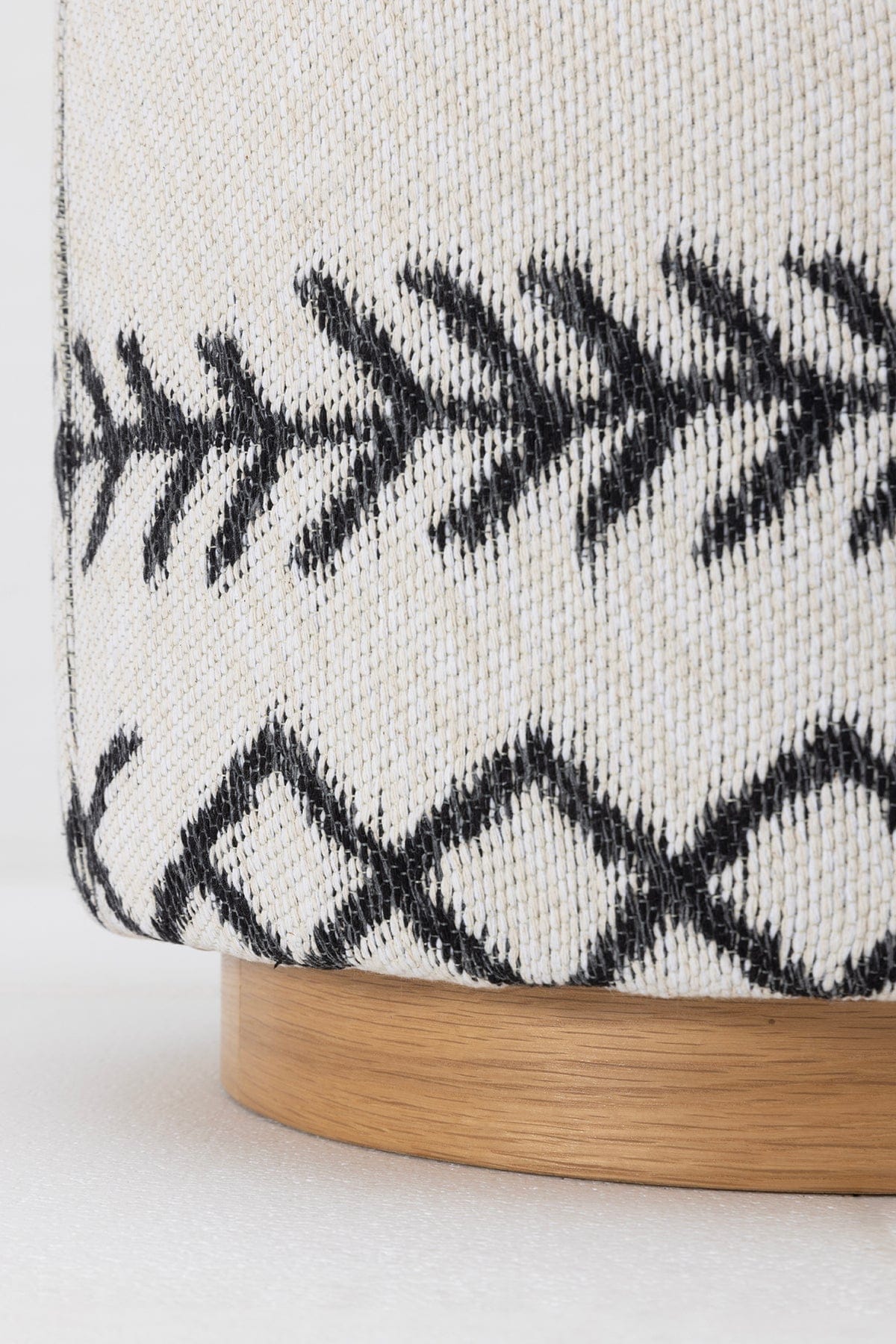 Bliss Black Ethnic Pattern Cream Pouf 45 X H 42 Cm 4281