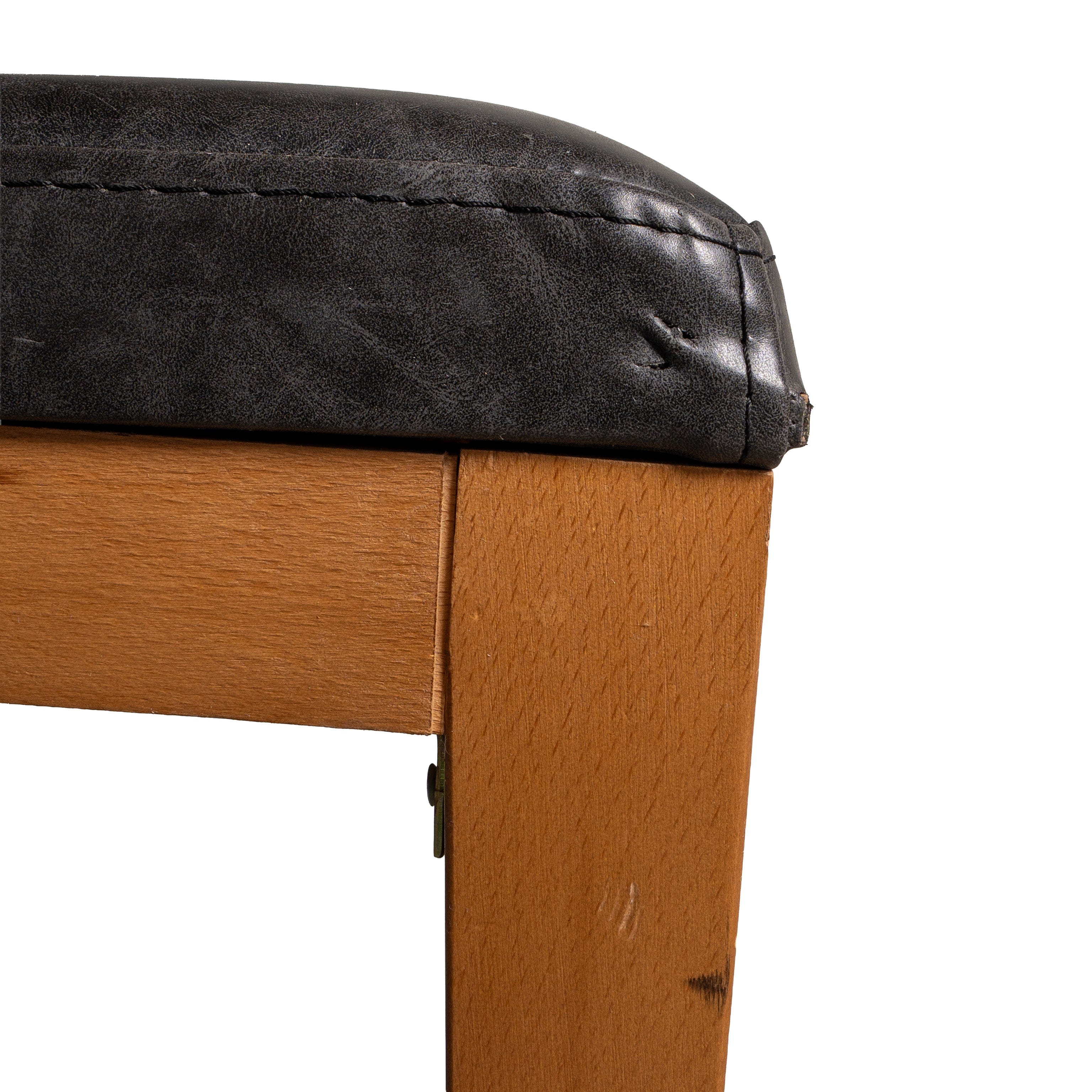 Brera Bank Ahşap Deri Siyah 10211