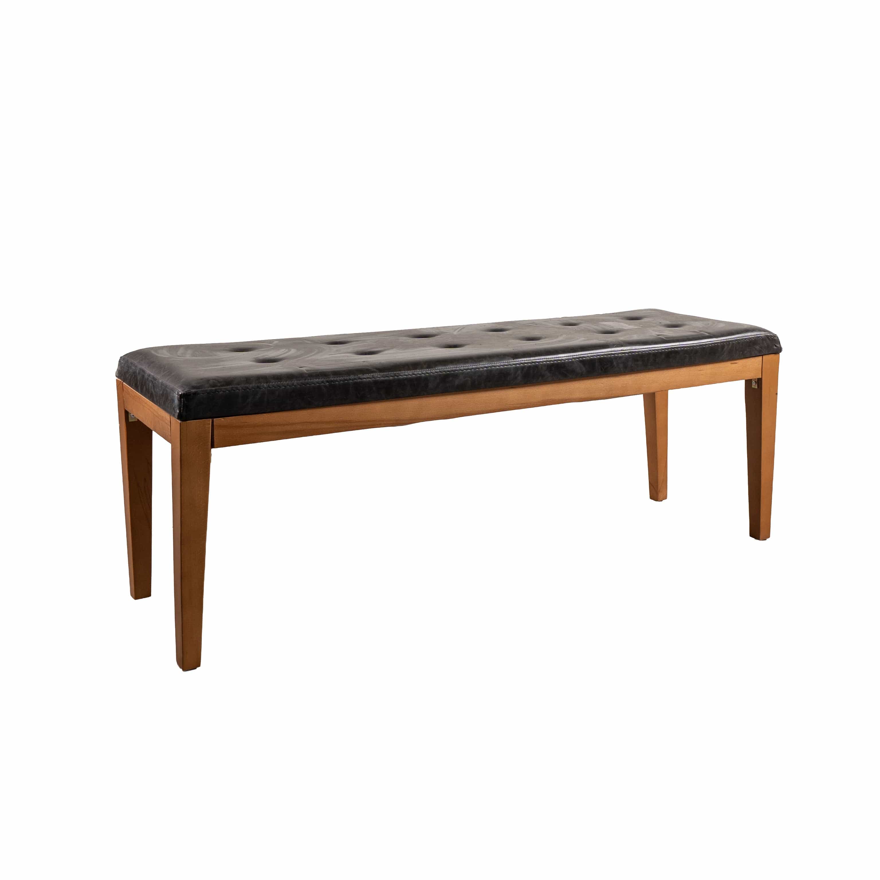 Brera Bank Ahşap Deri Siyah 10211