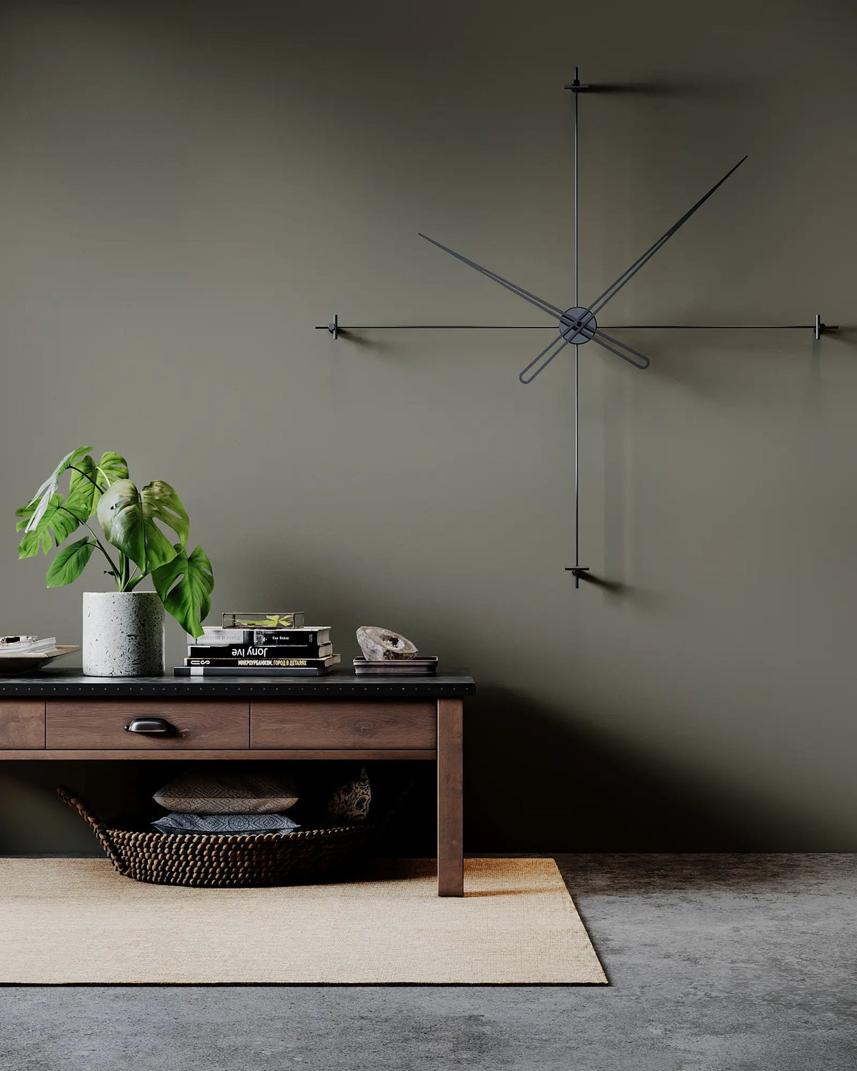 compass model çok büyük duvar saati siyah 120cm