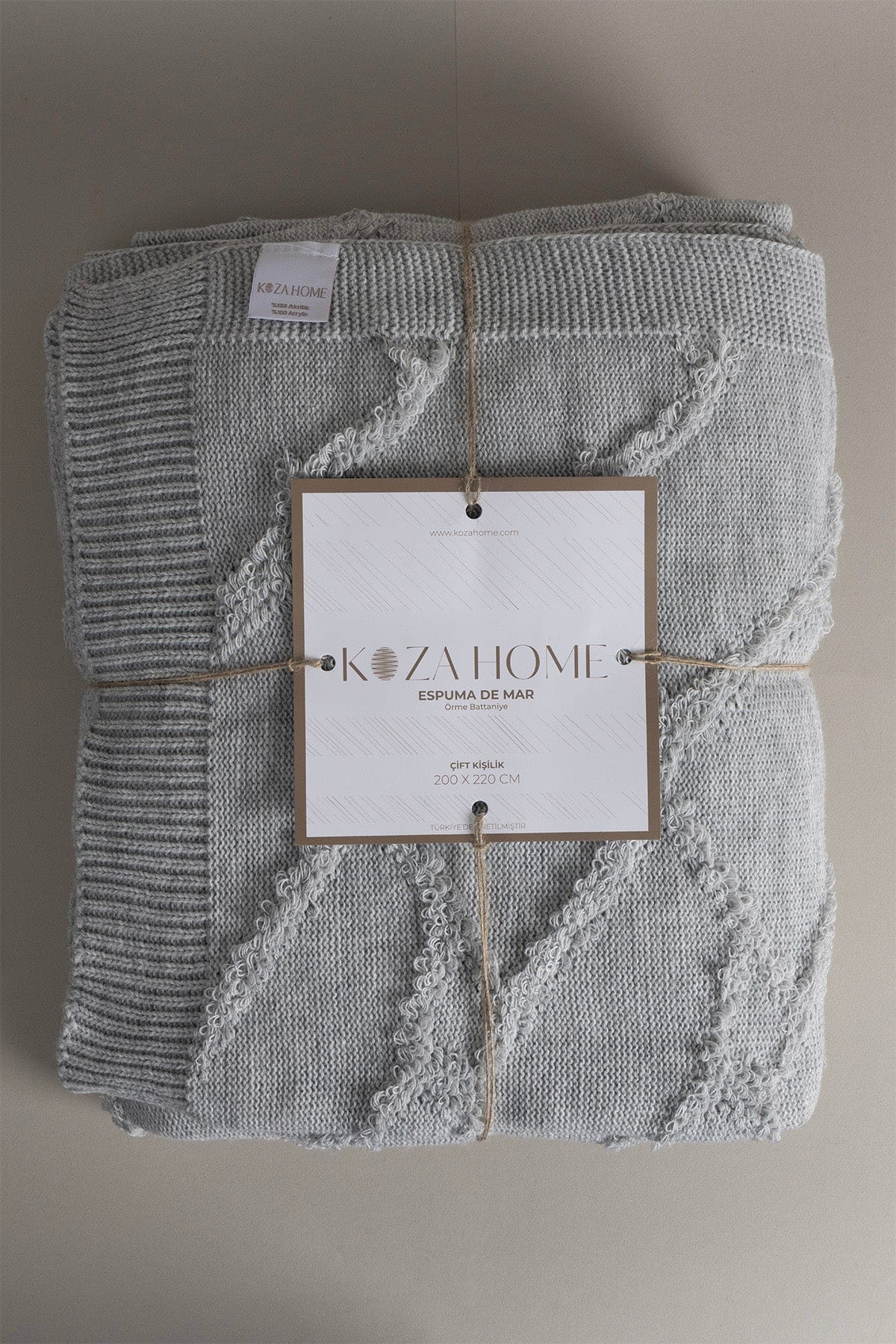 Espuma De Mar Gri Çift Kişilik Battaniye 200x220 37130