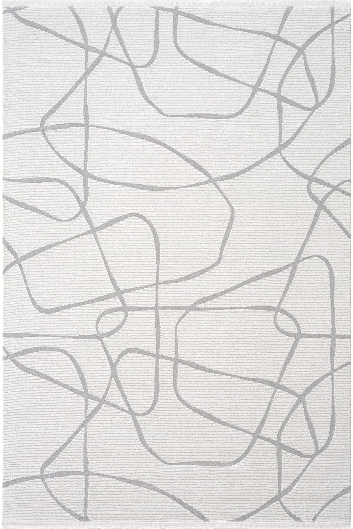 Farahan Cream Gray Geometric Patterned Rug A0858A