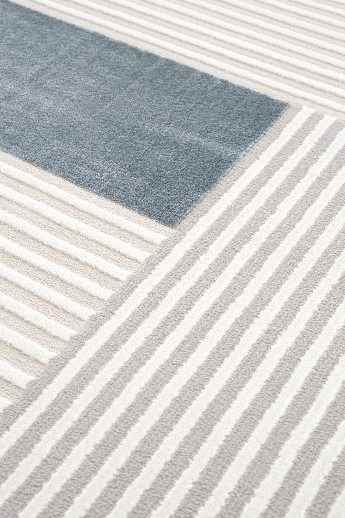 Farahan Cream Blue Geometric Patterned Rug A0859A