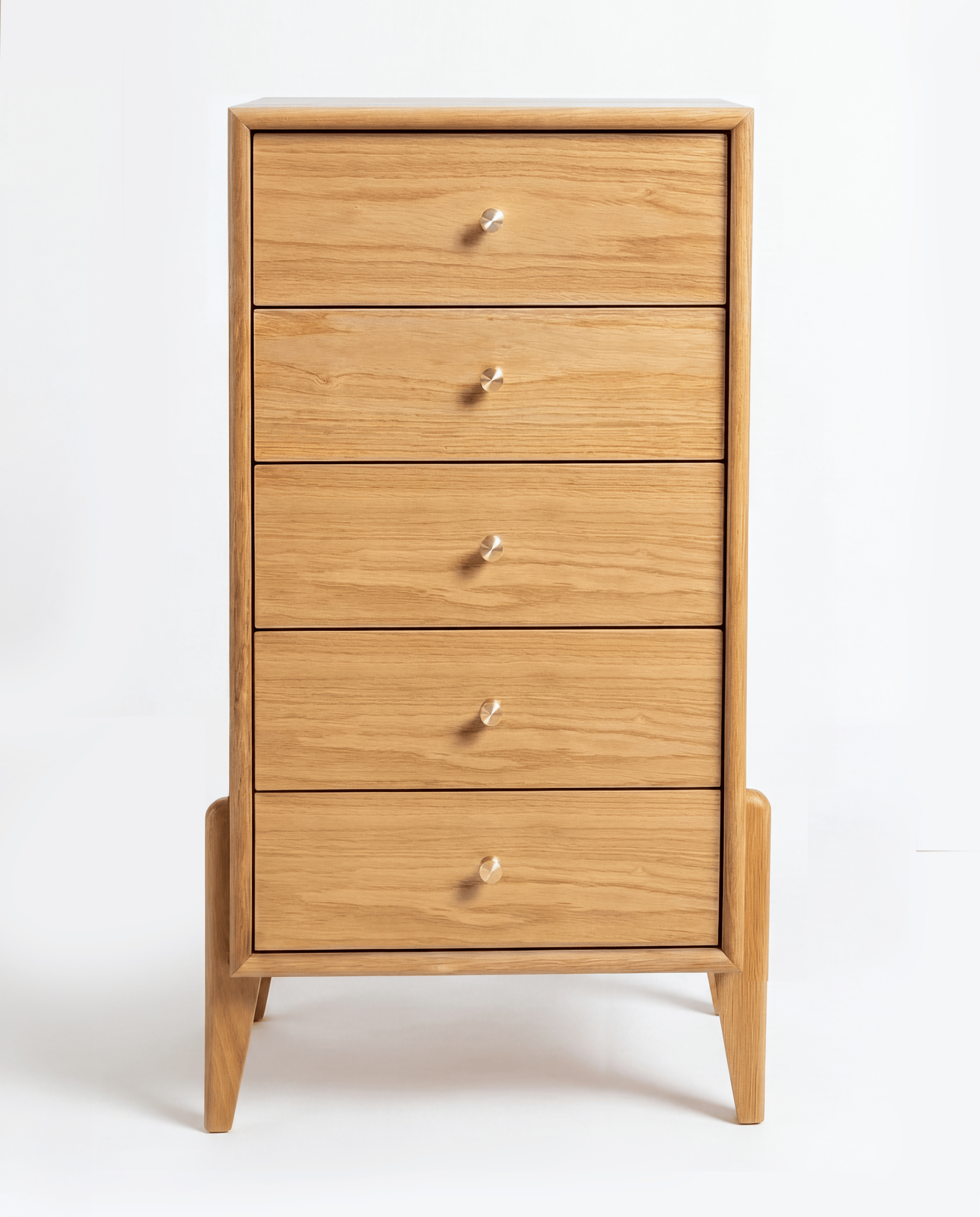 Elephant Oak 5-Drawer Narrow Wooden Chest of Drawers