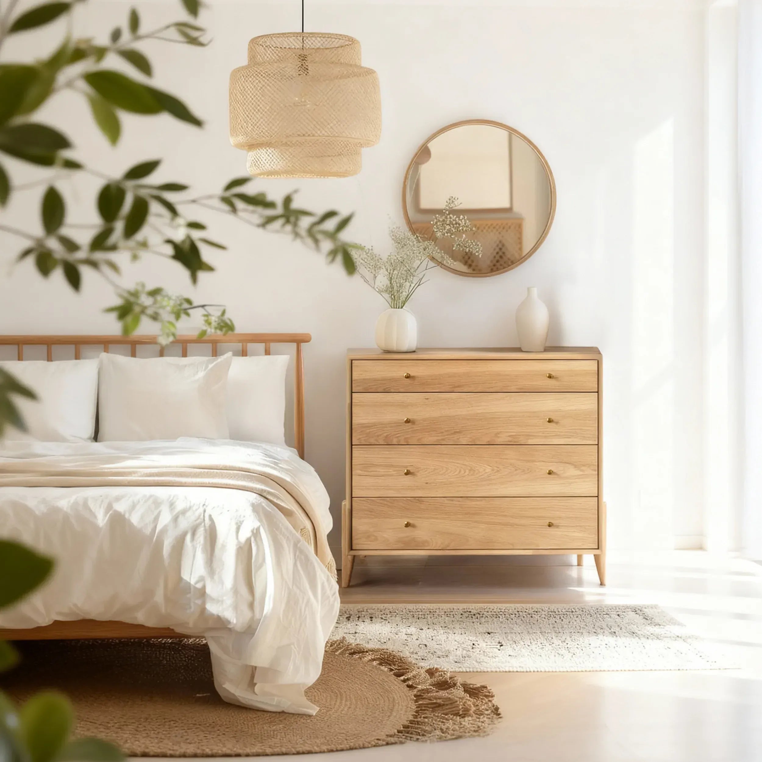 Fil Meşe Şifonyer 4 Çekmeceli