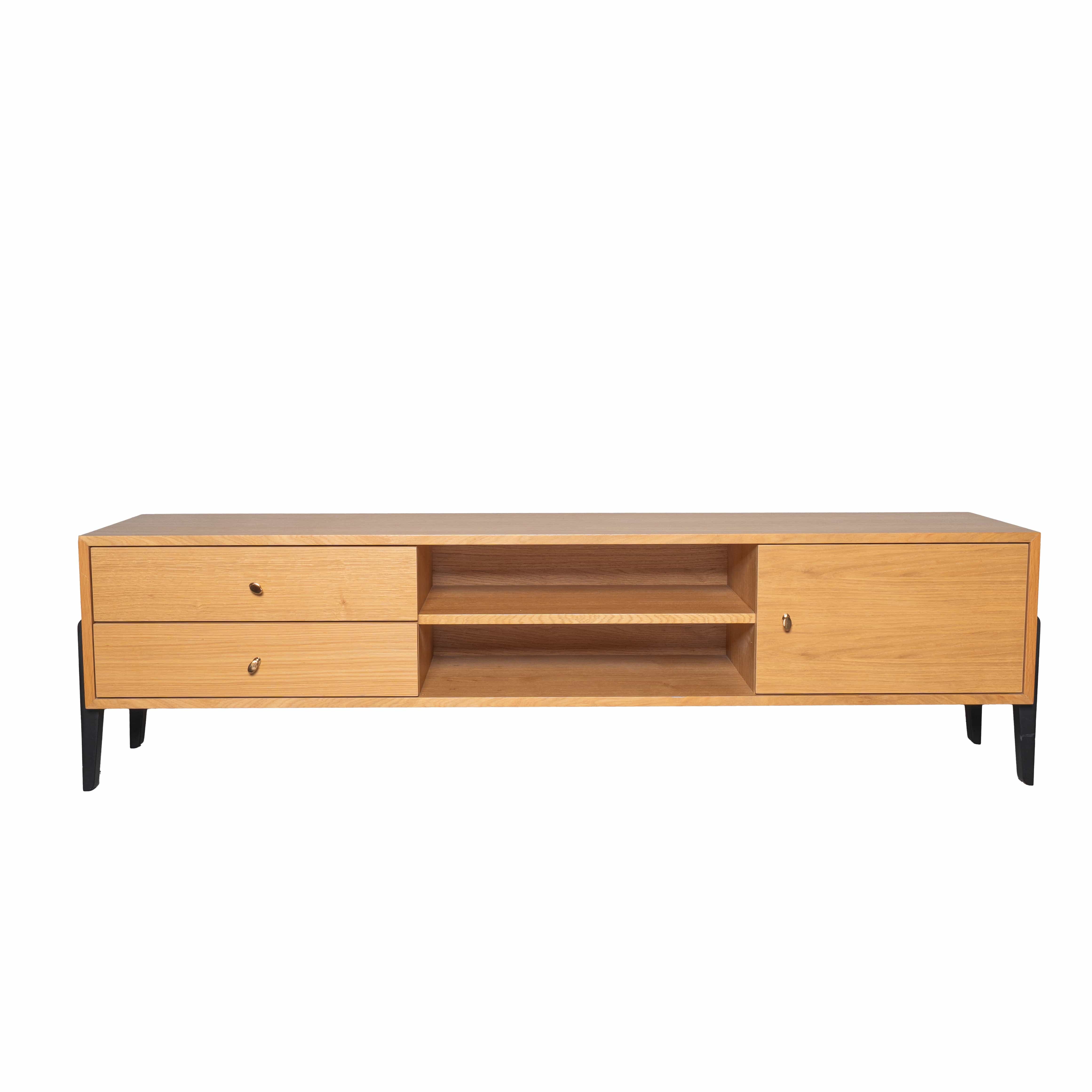 Fil Meşe TV Sehpası 180 cm  Ahşap Meşe/Siyah 10611