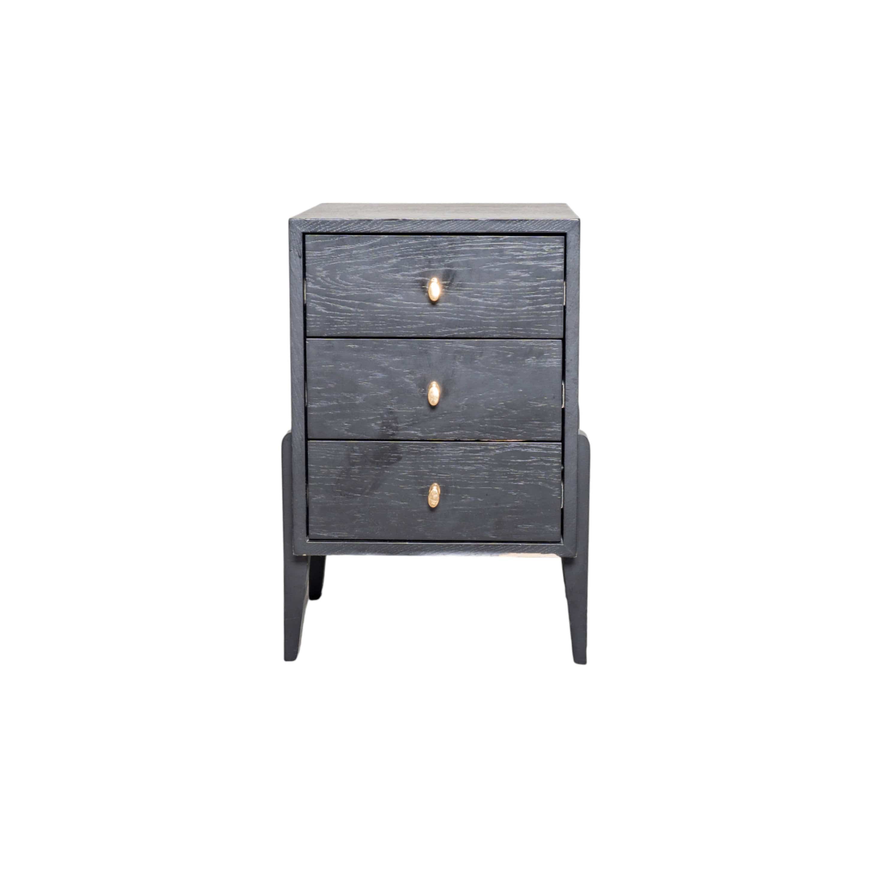 Fil Siyah Komodin 3 Çekmeceli Ahşap 11083