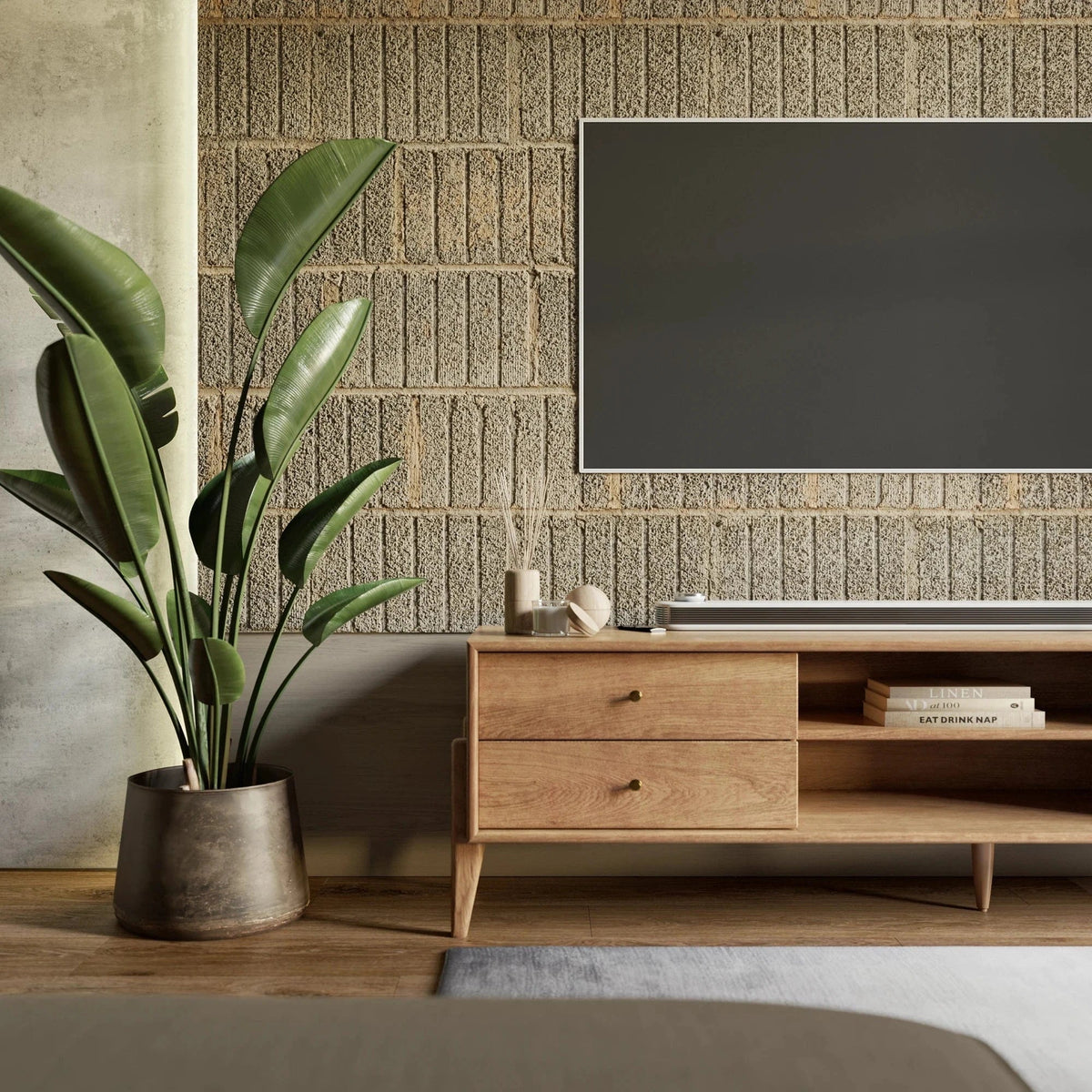 Fil Meşe TV Sehpası 180 cm - Meşe