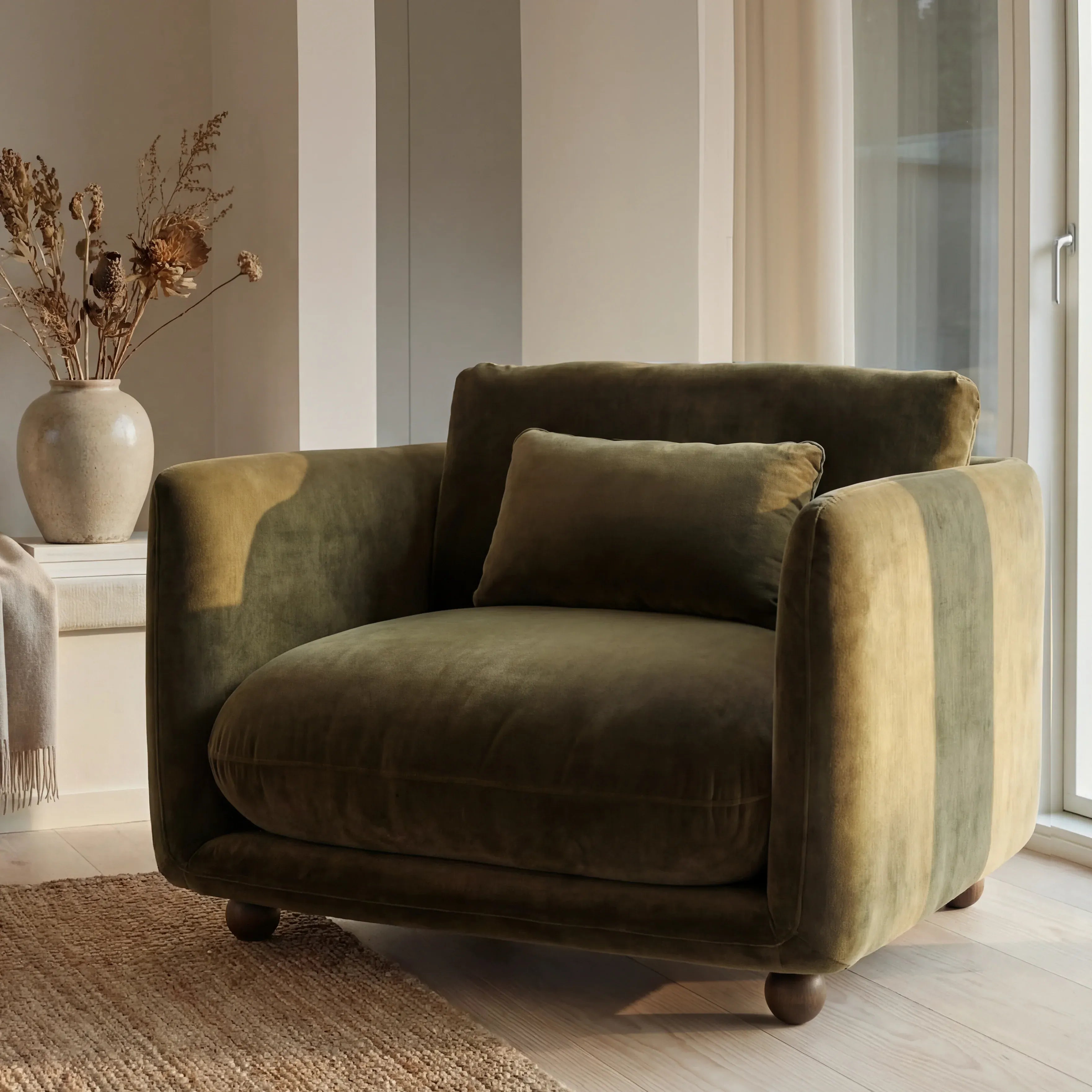 Flam Tekli Koltuk Kadife