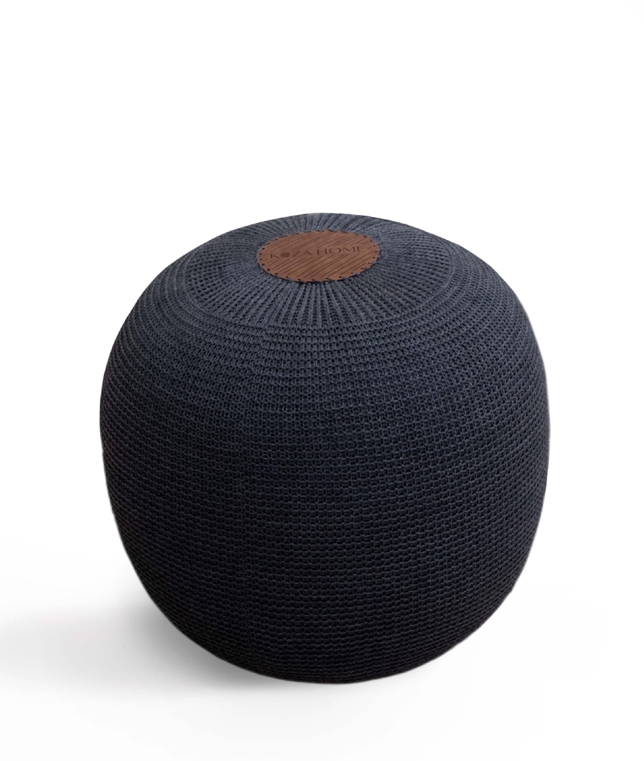 Fluffy Knitted Pouf Anthracite 8008