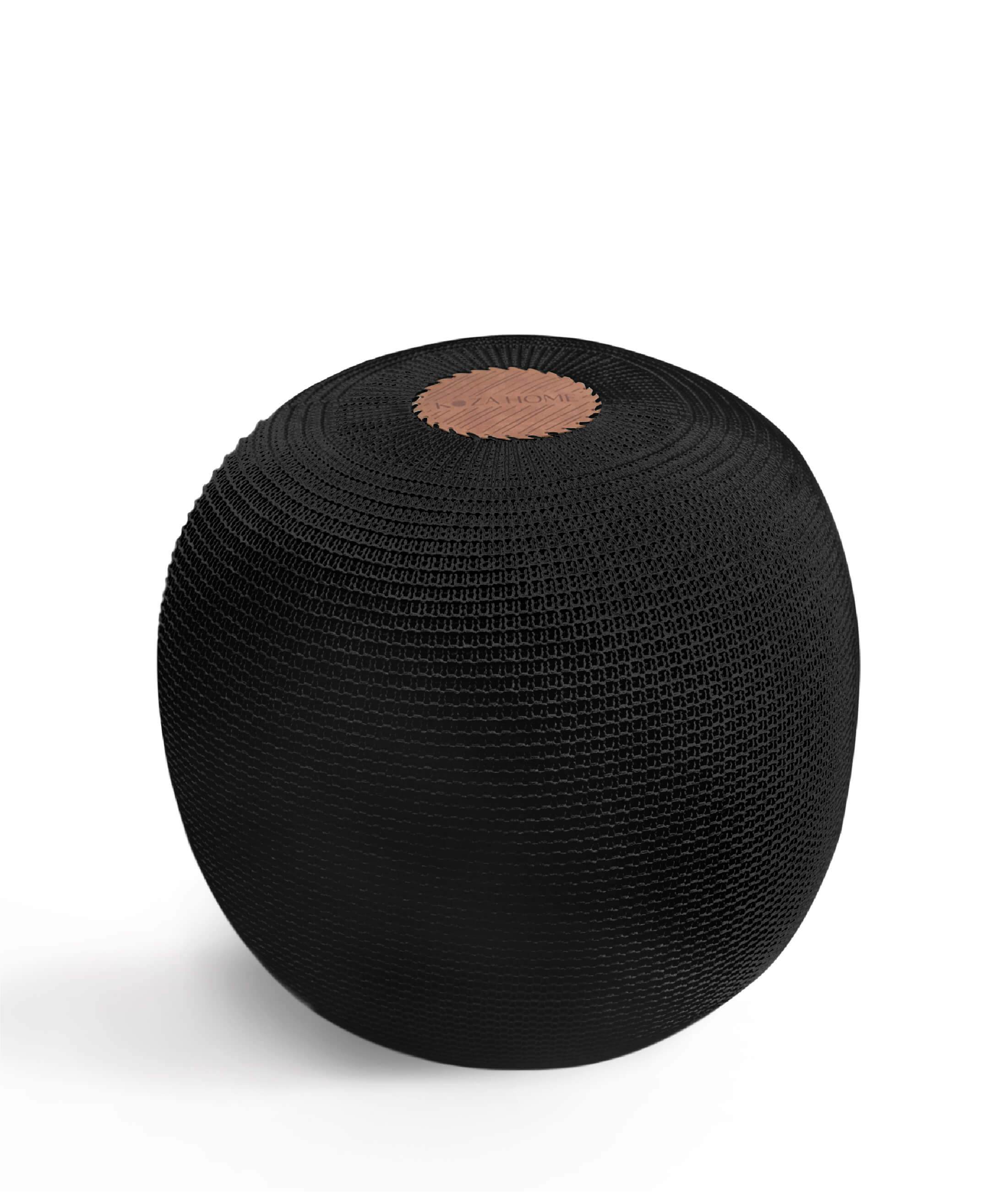 Fluffy Knitted Pouf Black 8005