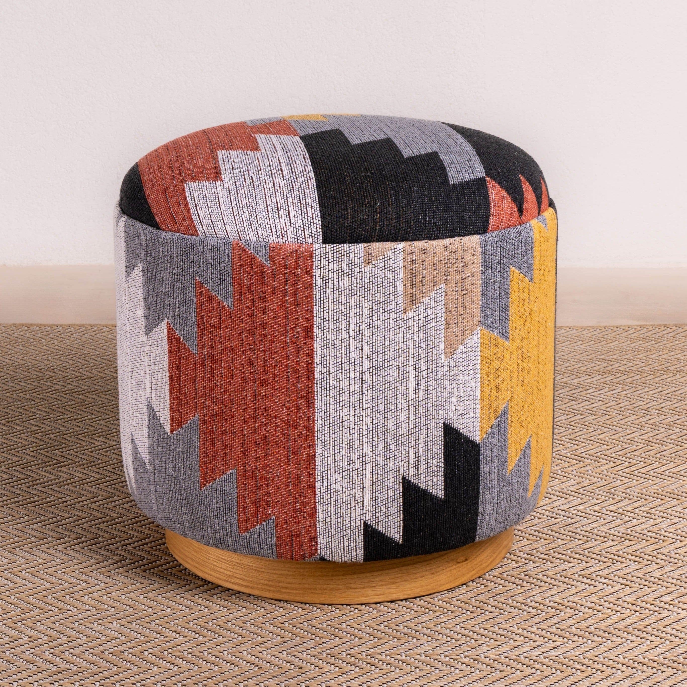 Geometric Patterned Pouf