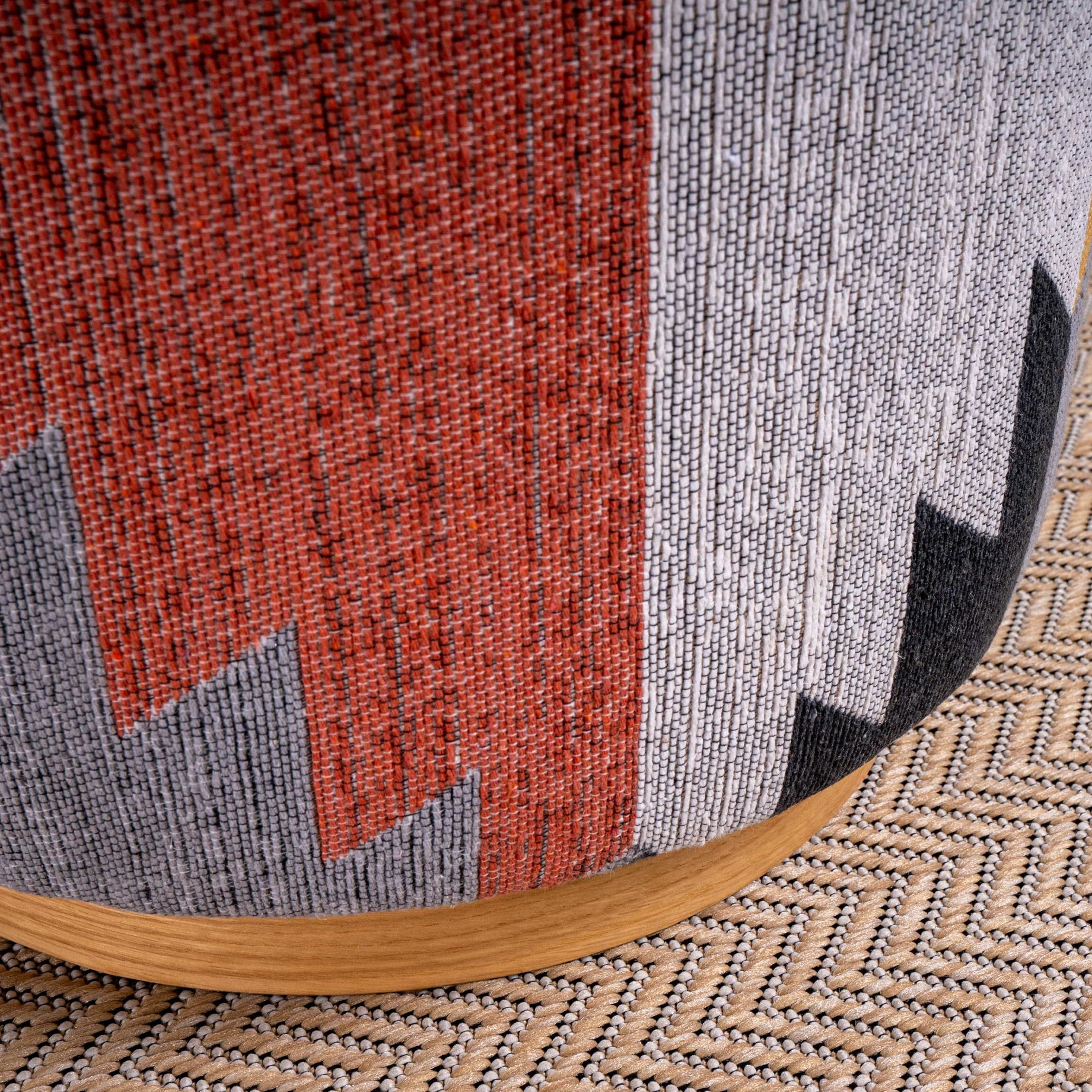 Geometric Patterned Pouf
