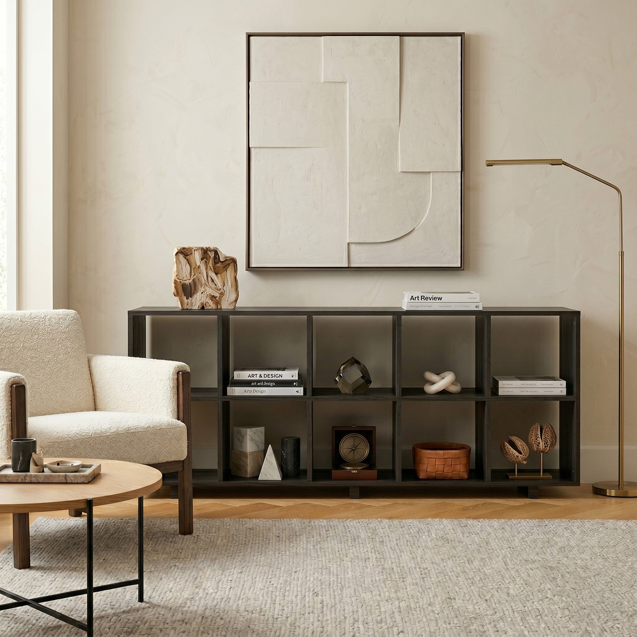 Solid Wood Open Shelf Unit