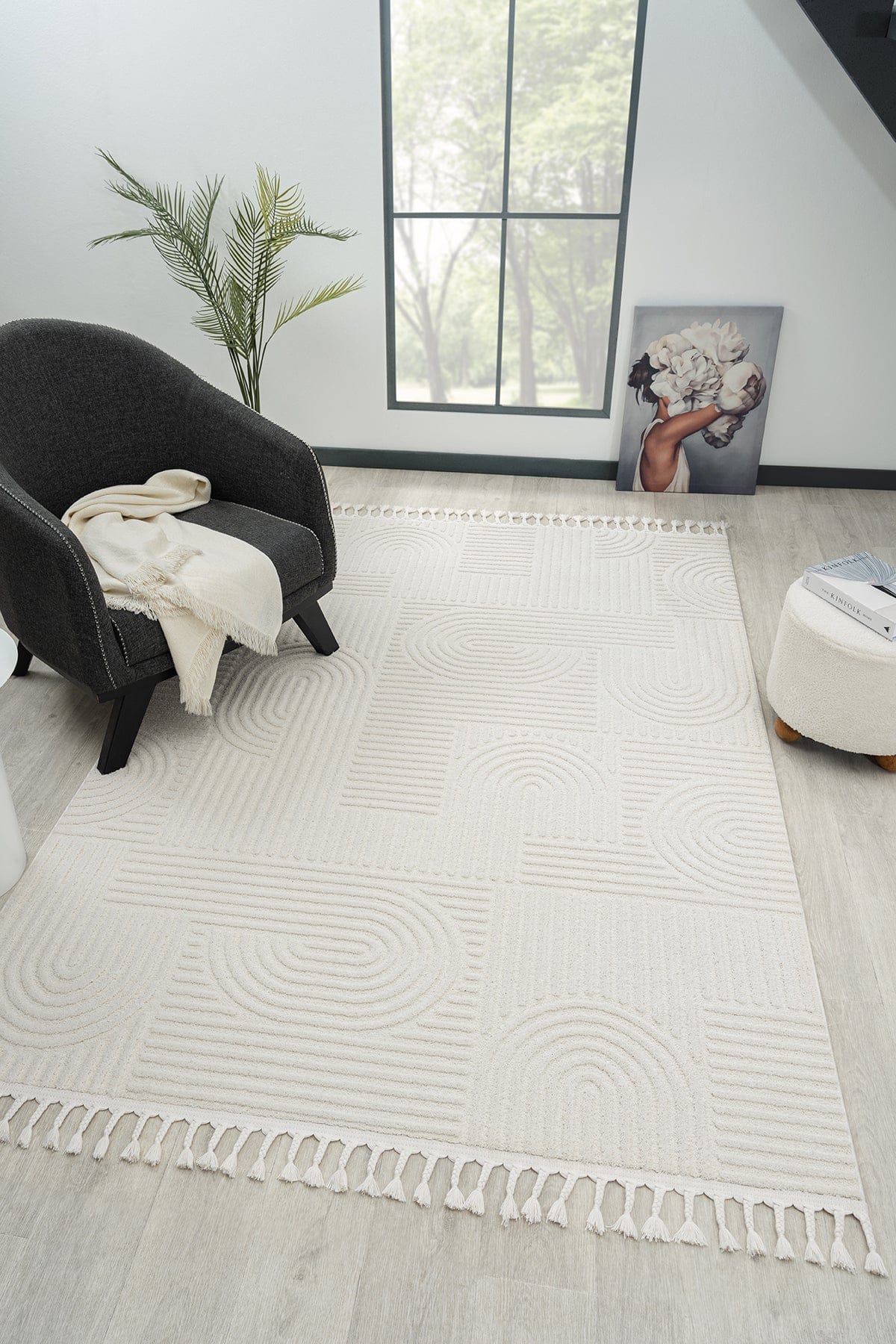 Koza Hayad Monaco Cream Dust-Free Rug 33471B
