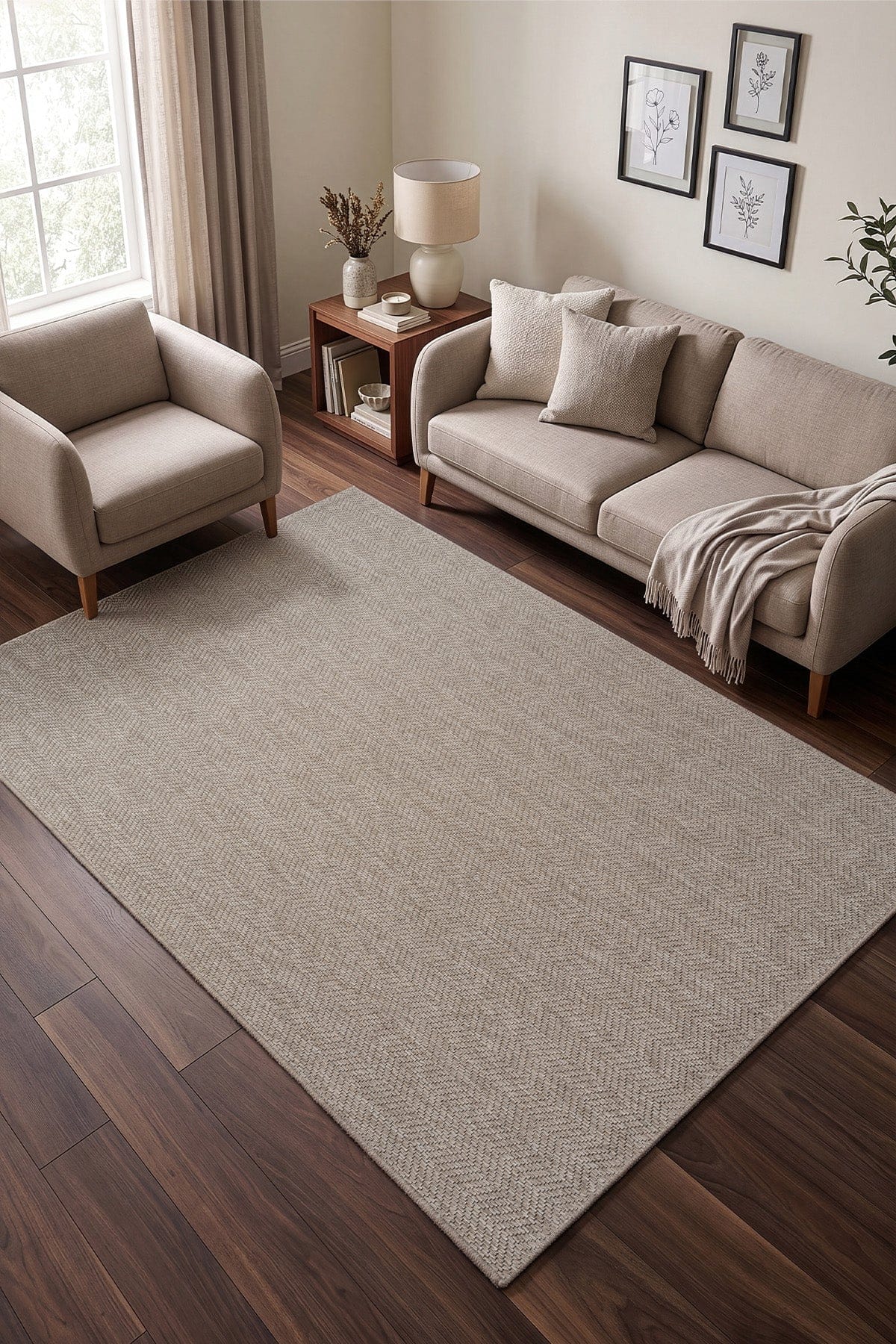 Koza Hayad Origine Beige Living Room Rug B3672C