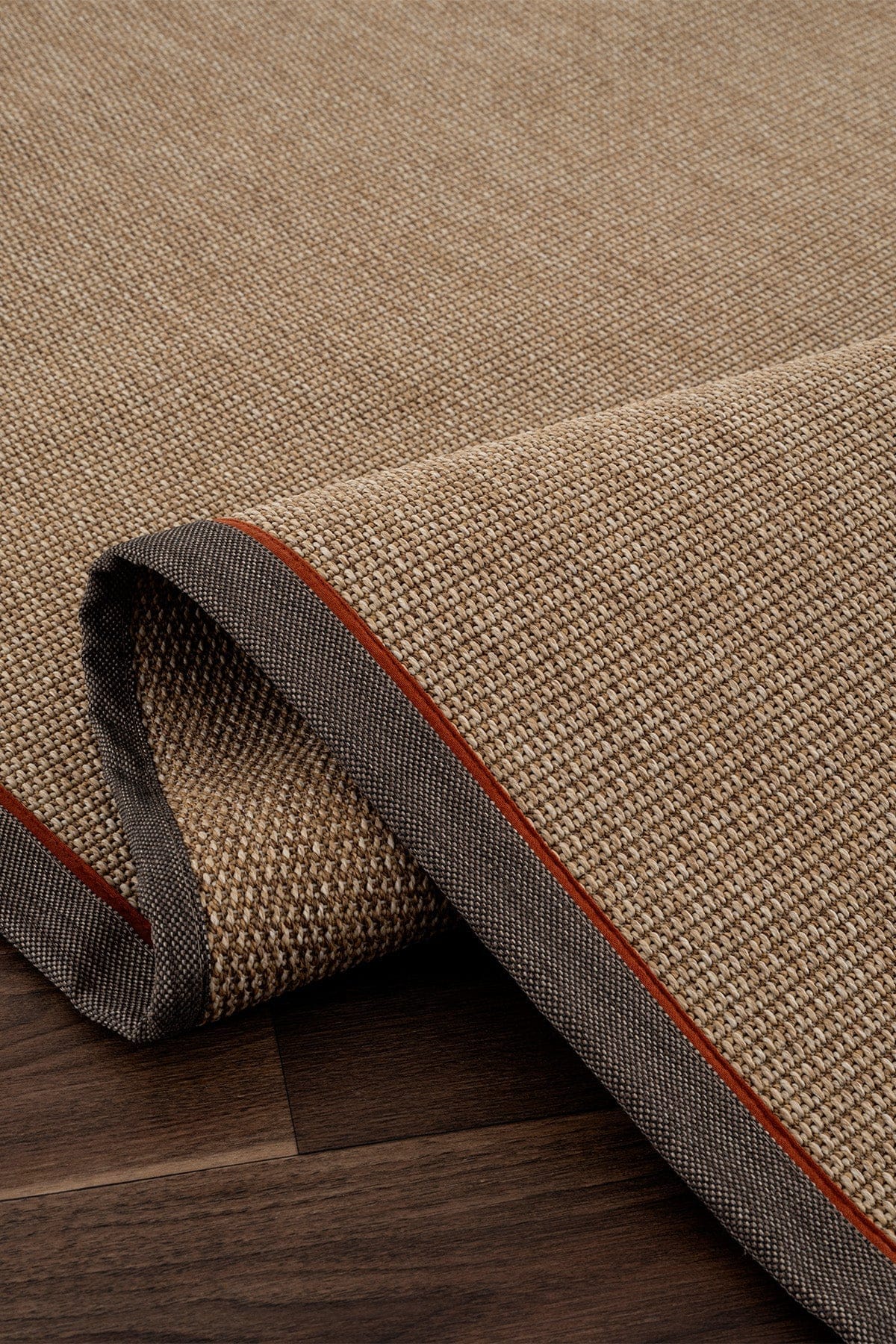 Koza Premium Sahara Natural-Border Coffee Orange Sisal Rug B3610B