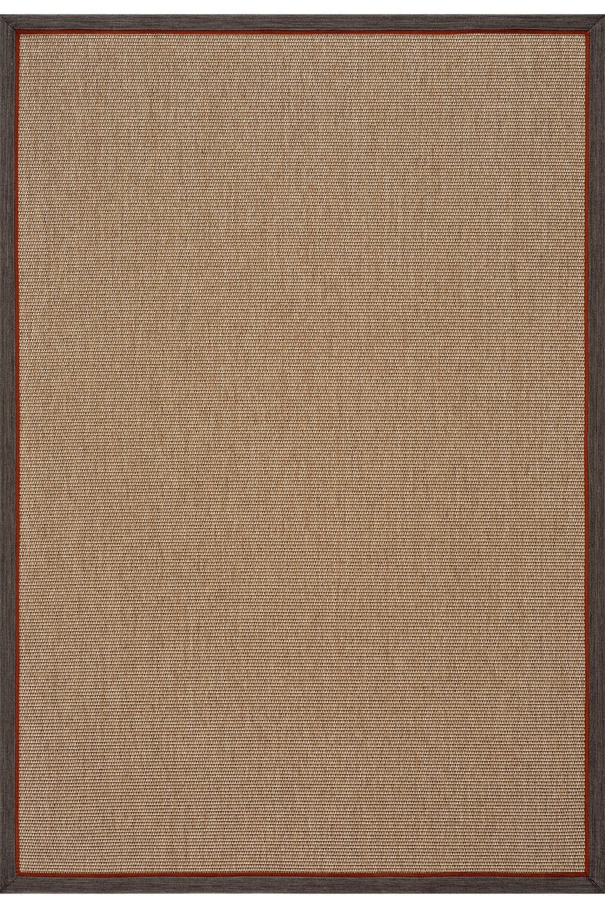 Koza Premium Sahara Natural-Border Coffee Orange Sisal Rug B3610B