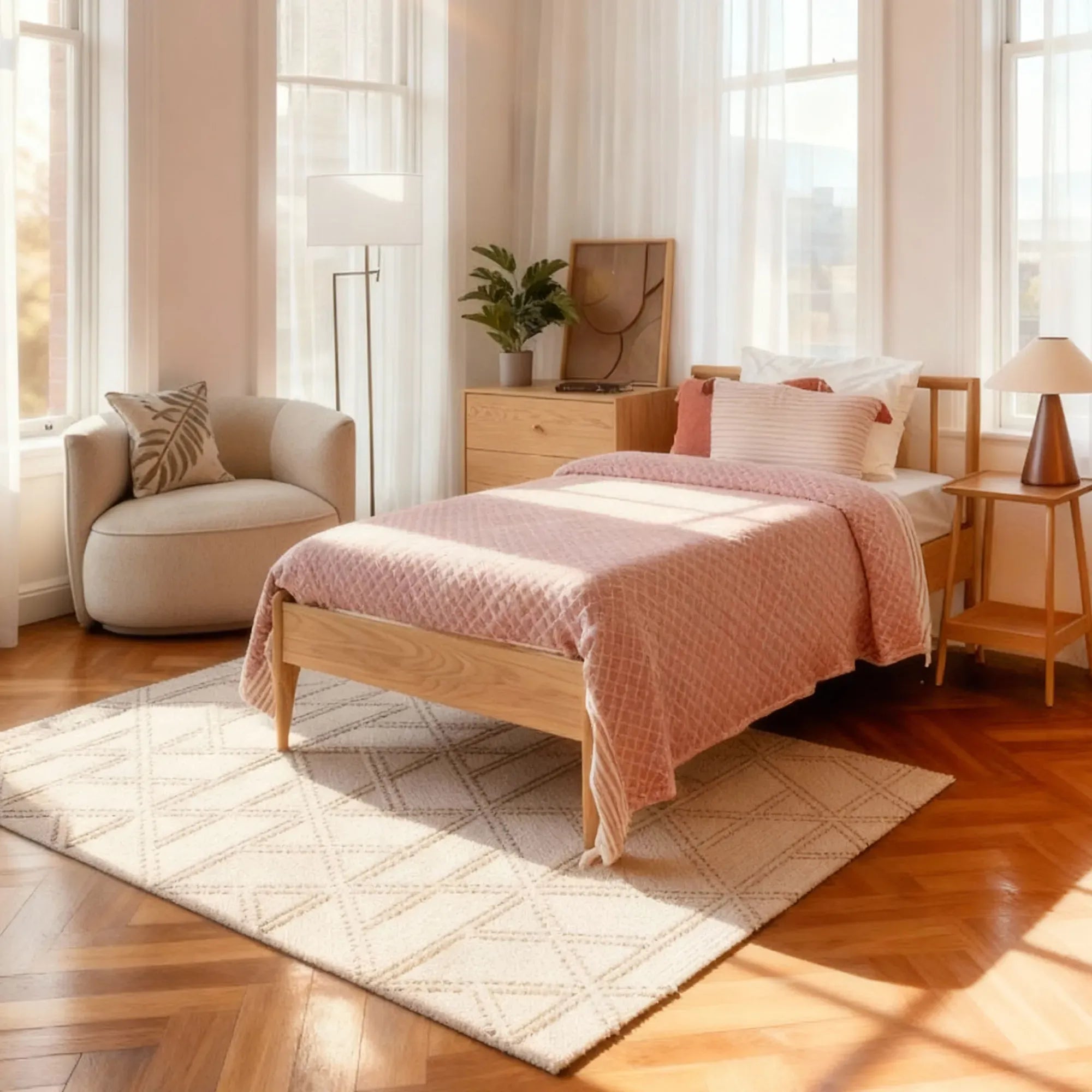 Lilium Meşe Karyola 100x200