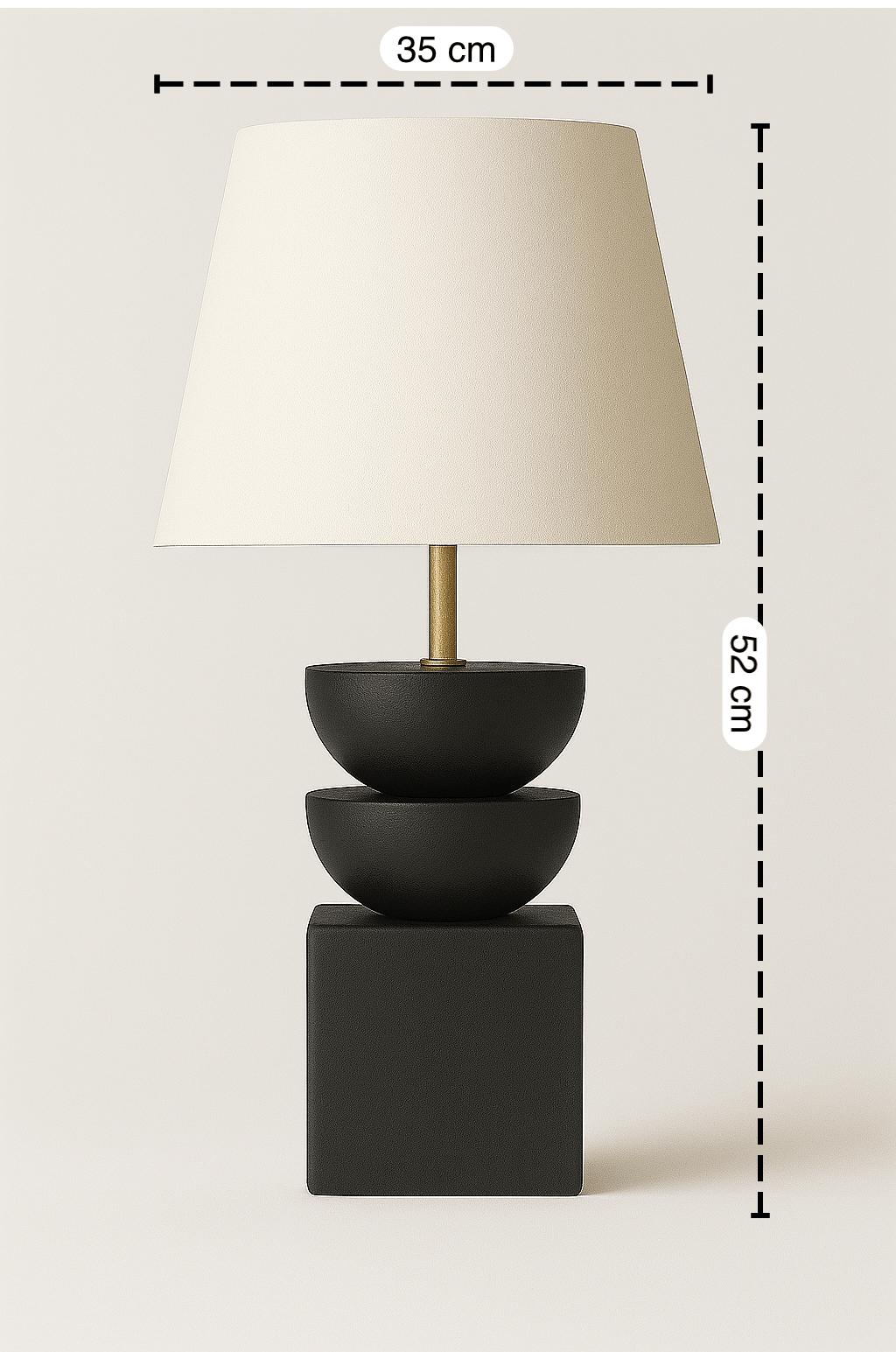 Lima Hemisphere Detailed Large Black Lampshade