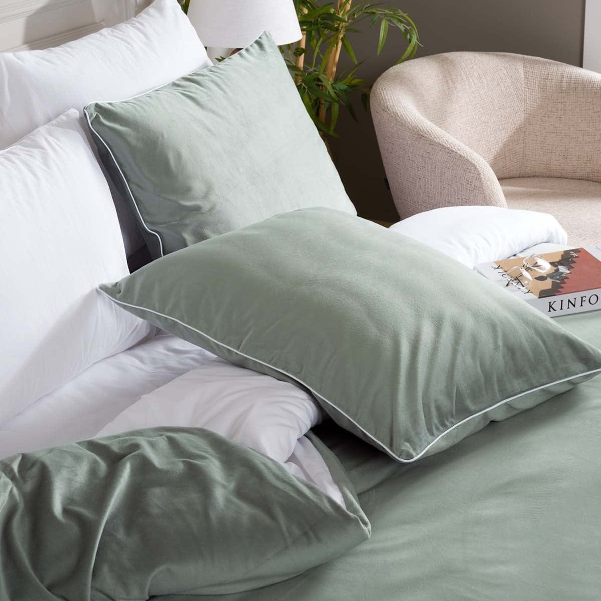 Linda Yeşil Kadife Çift Kişilik Nevresim Takımı 200x220 5009