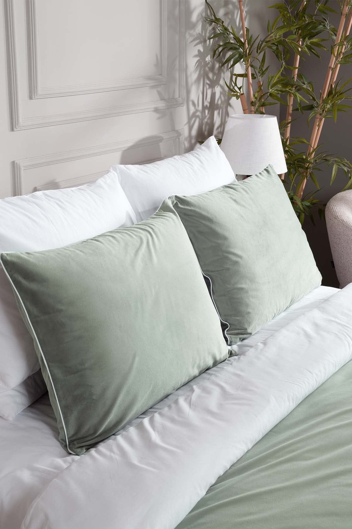 Linda Green Velvet Double Duvet Cover Set 200x220 5009