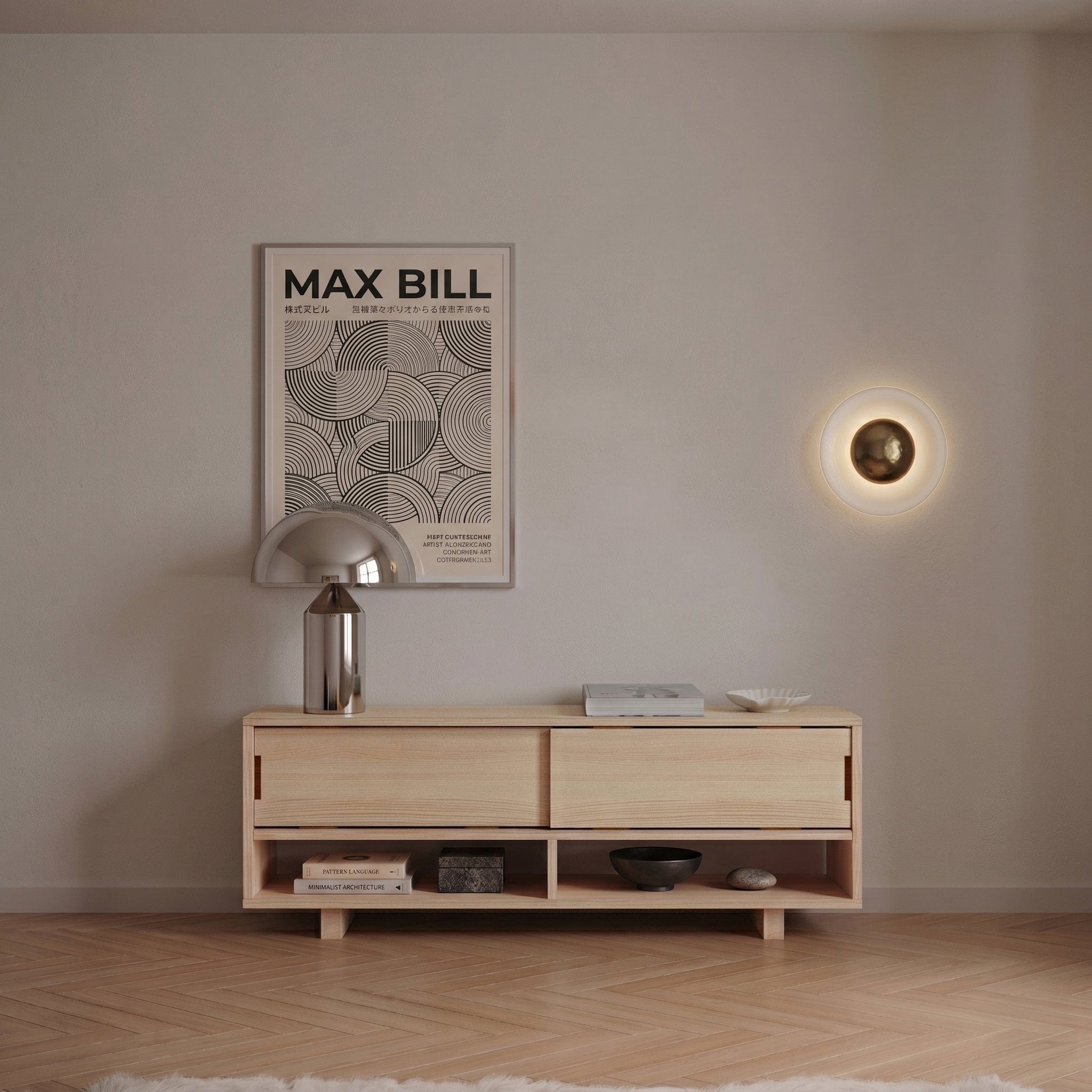 Solid Wood Open Compartment TV Unit