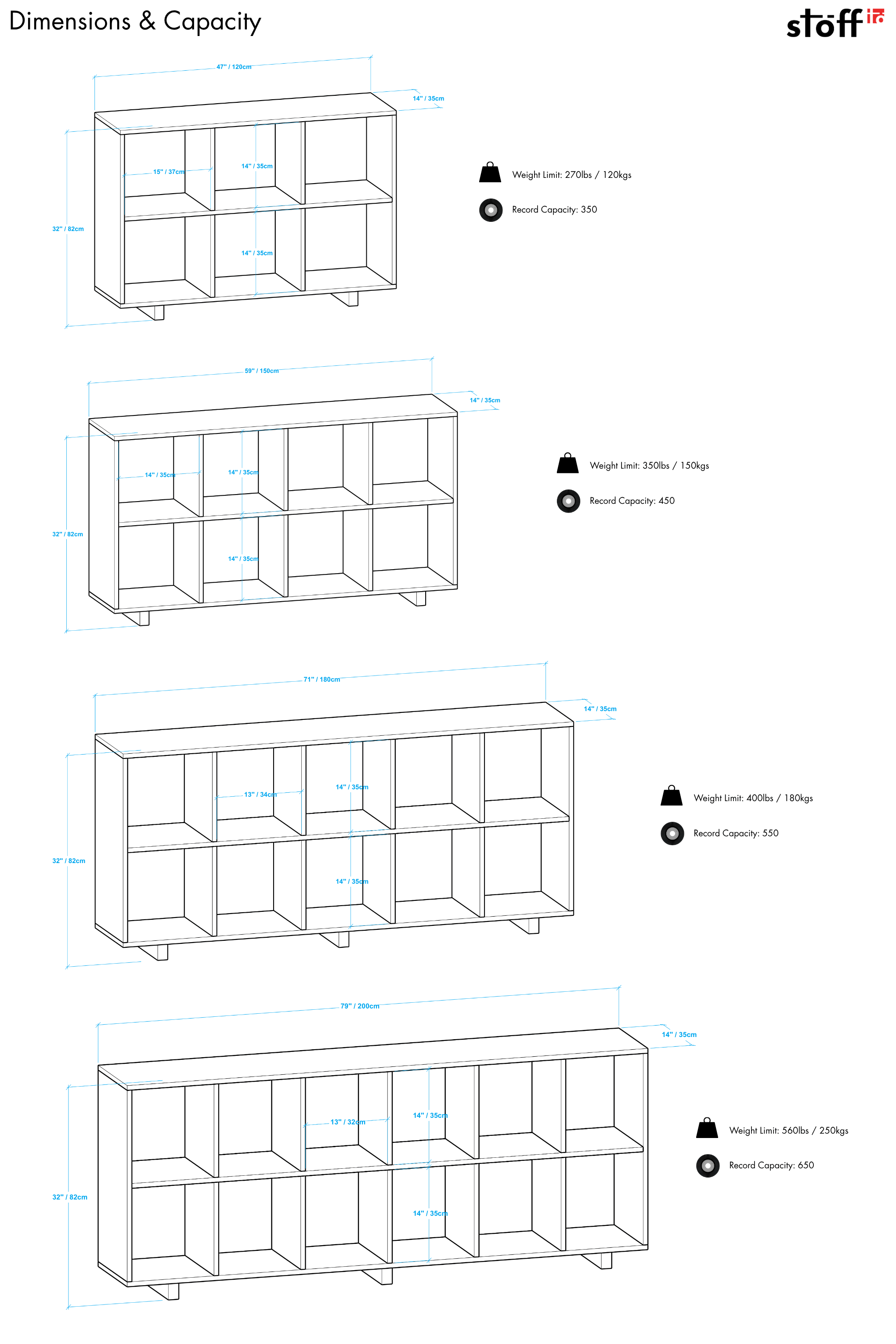 Solid Wood Open Shelf Unit
