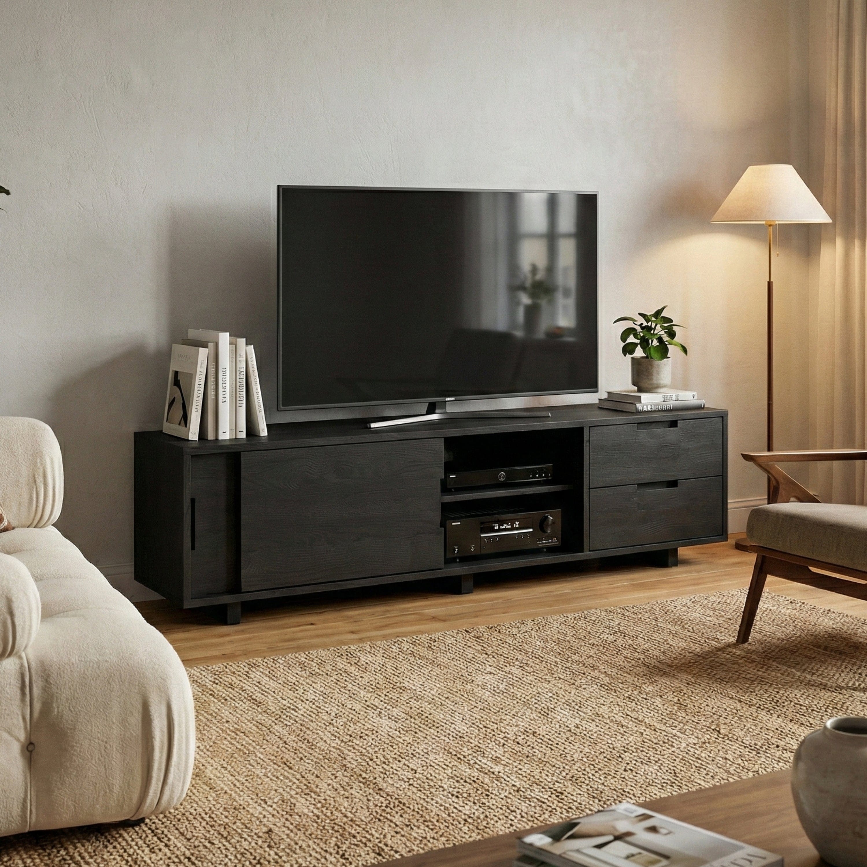 Masif Ahşap Çekmeceli Tv Ünitesi