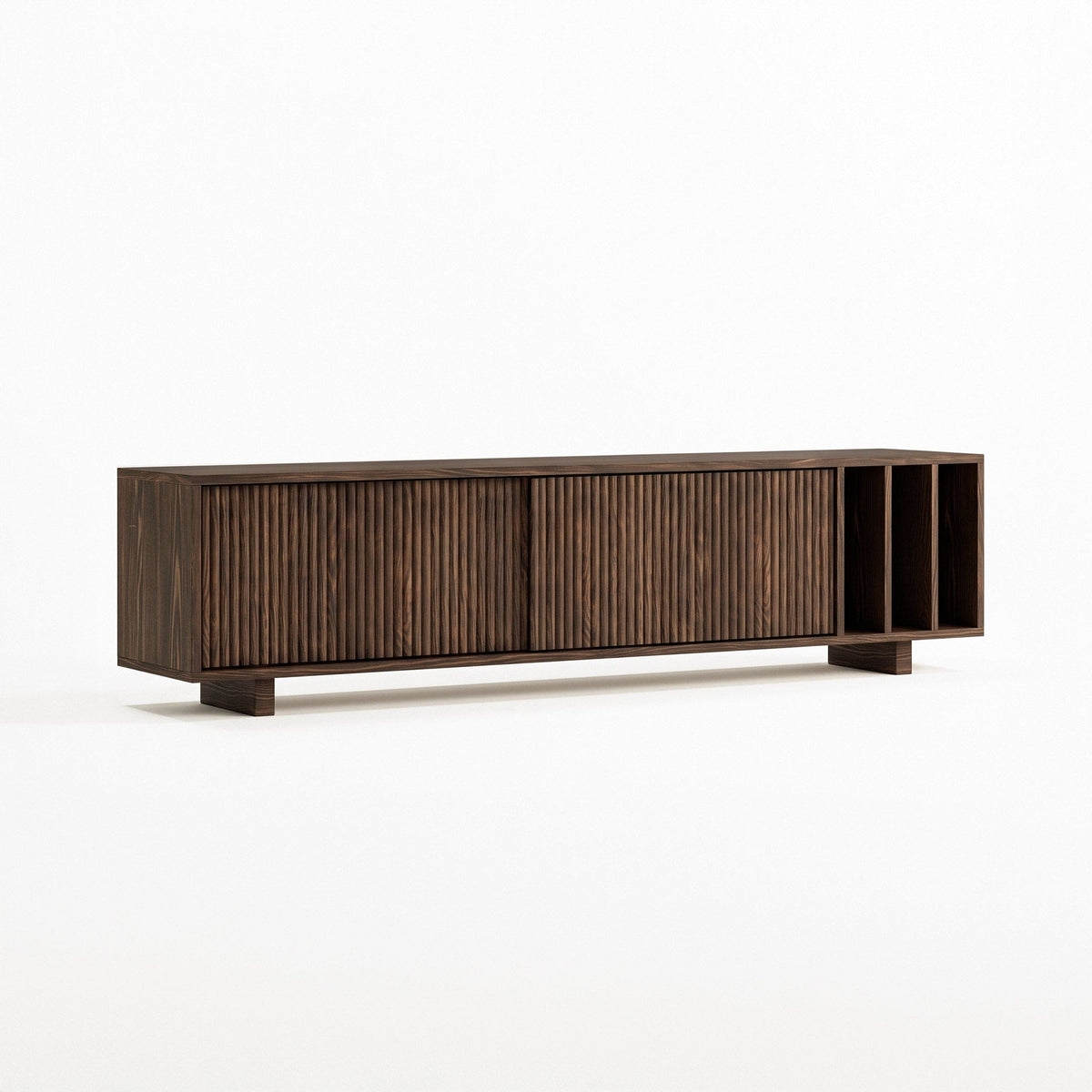 Solid Wood Vertical Divider TV Unit