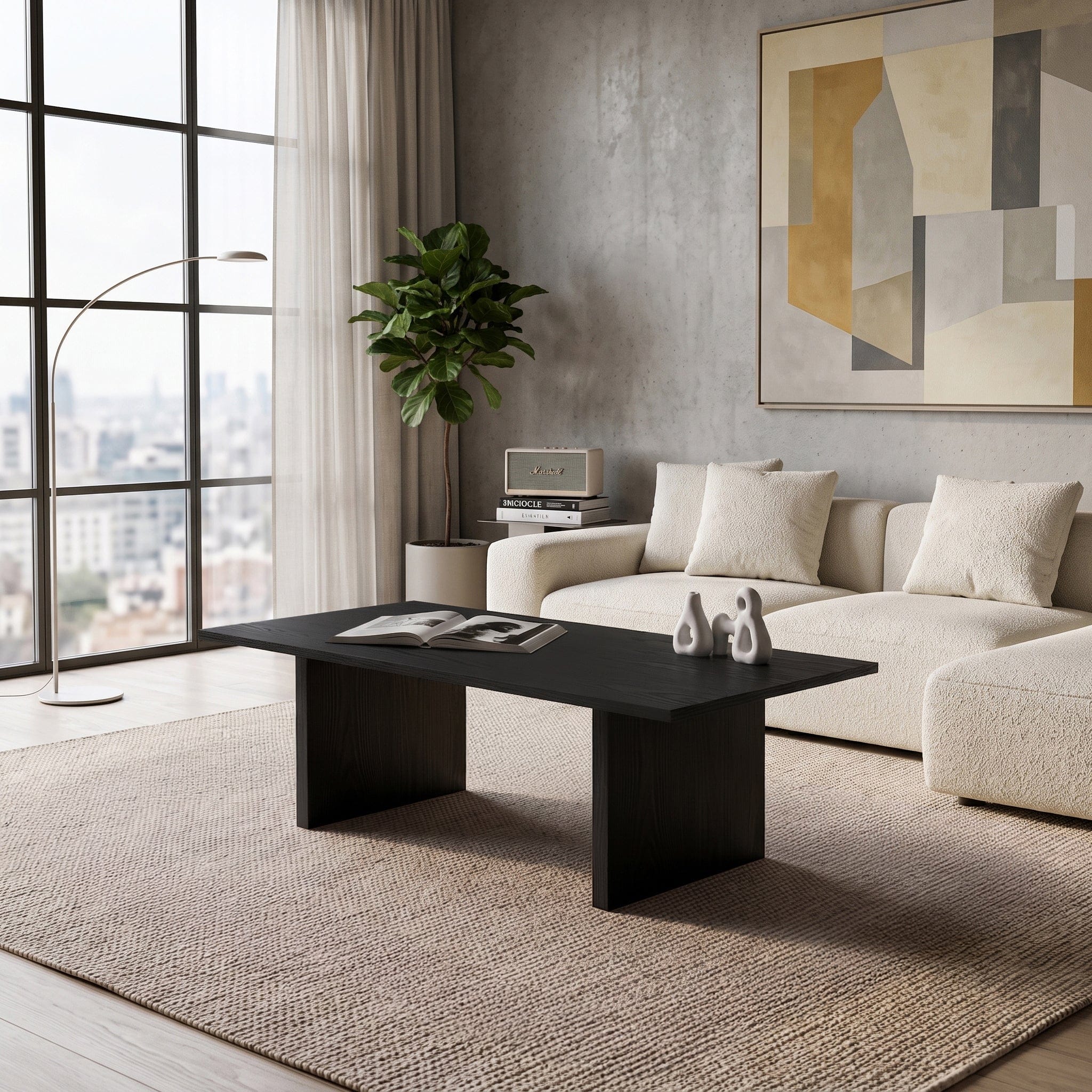 Masif Ahşap Minimalist Orta Sehpa