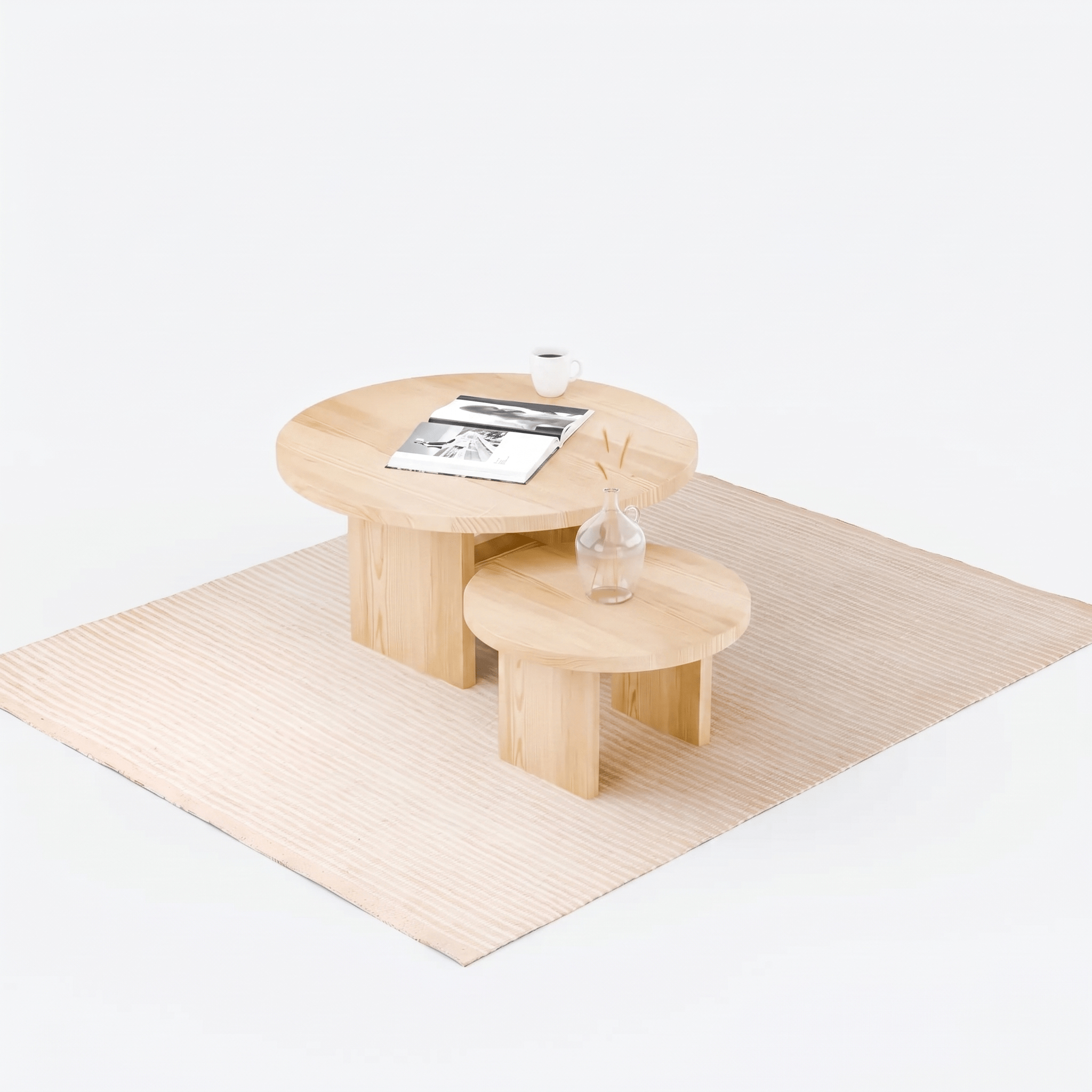Solid Wood Round Coffee Table
