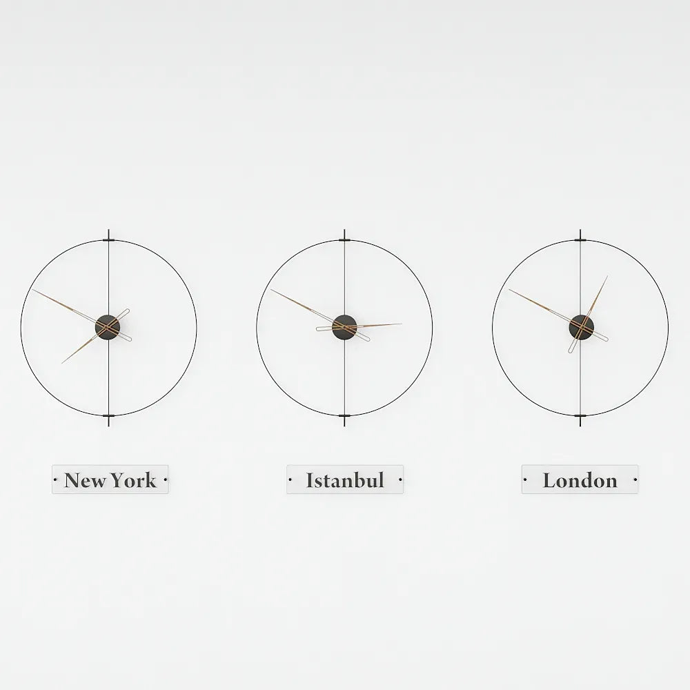 london, new-york, istanbul dünya saatleri duvar için