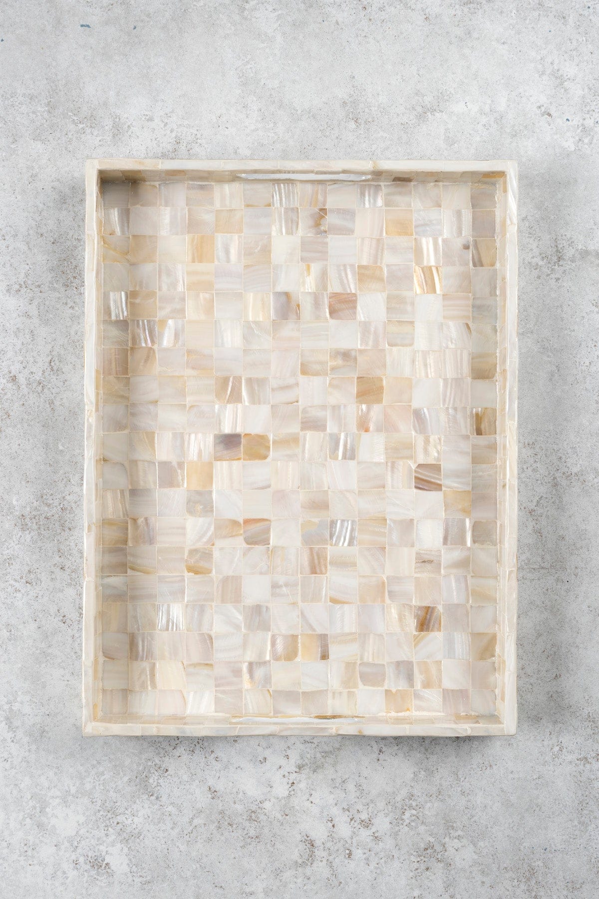 Meander Nacreous Mosaic Checkered 3-Piece Decorative Tray 4325