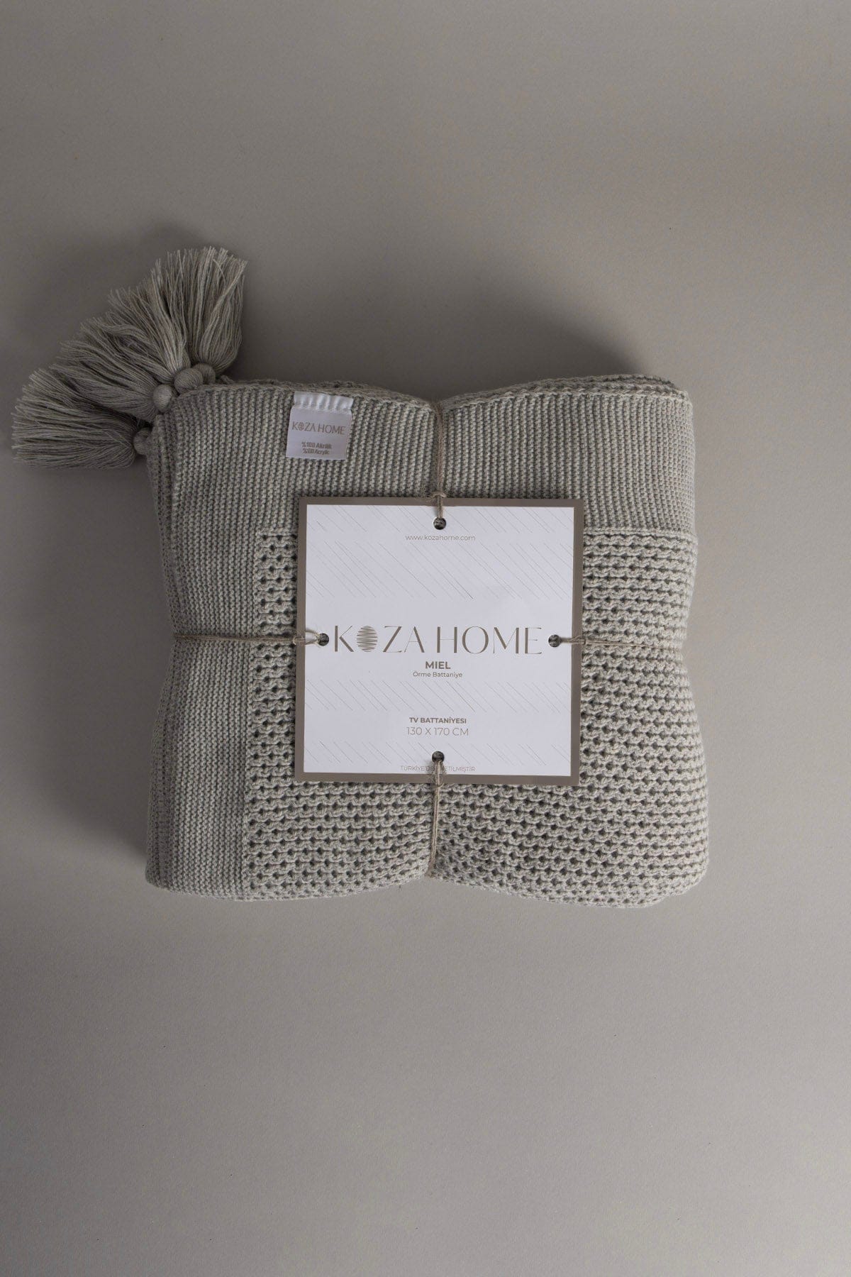 Miel Mink Edged Pom Pom TV Blanket 130x170 37112