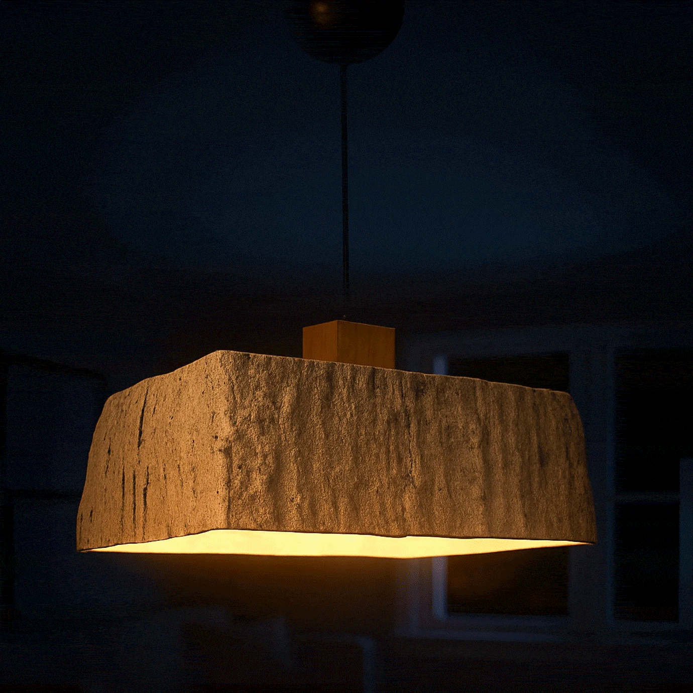 Moon Tekli Avize Karbon Beton