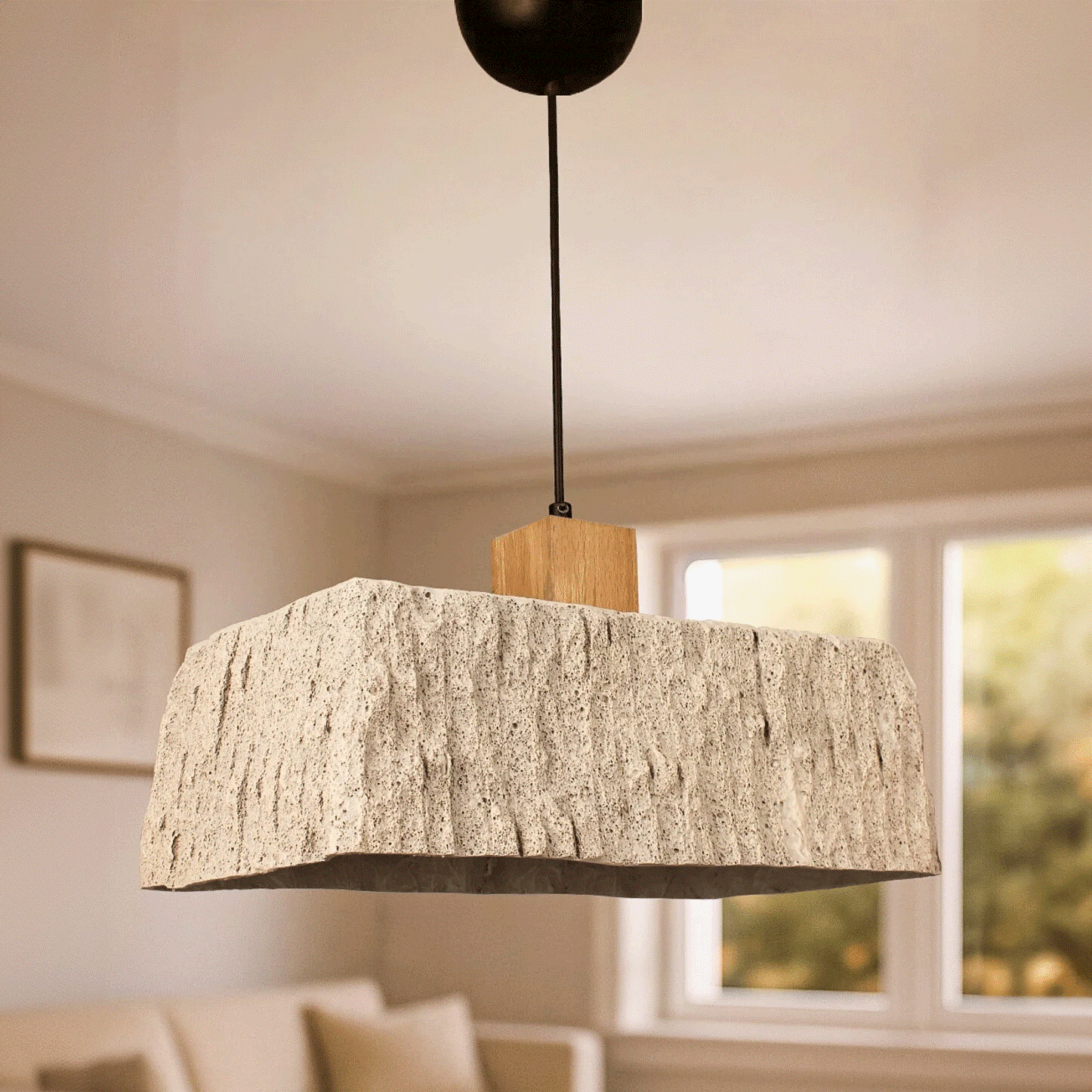 Moon Tekli Avize Karbon Beton