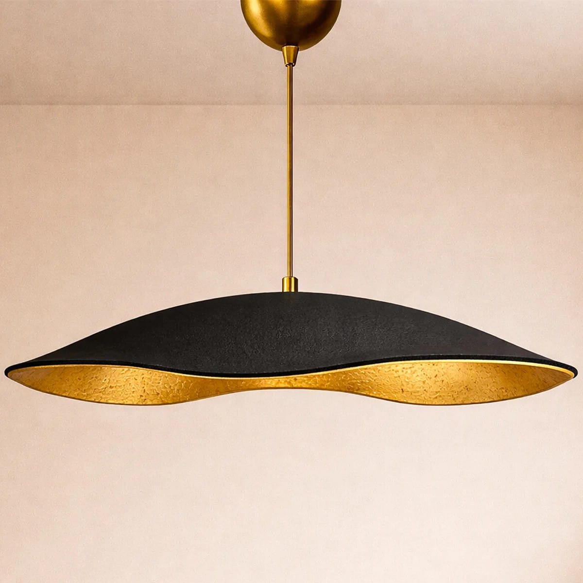 Moon Single Chandelier Carbon Concrete