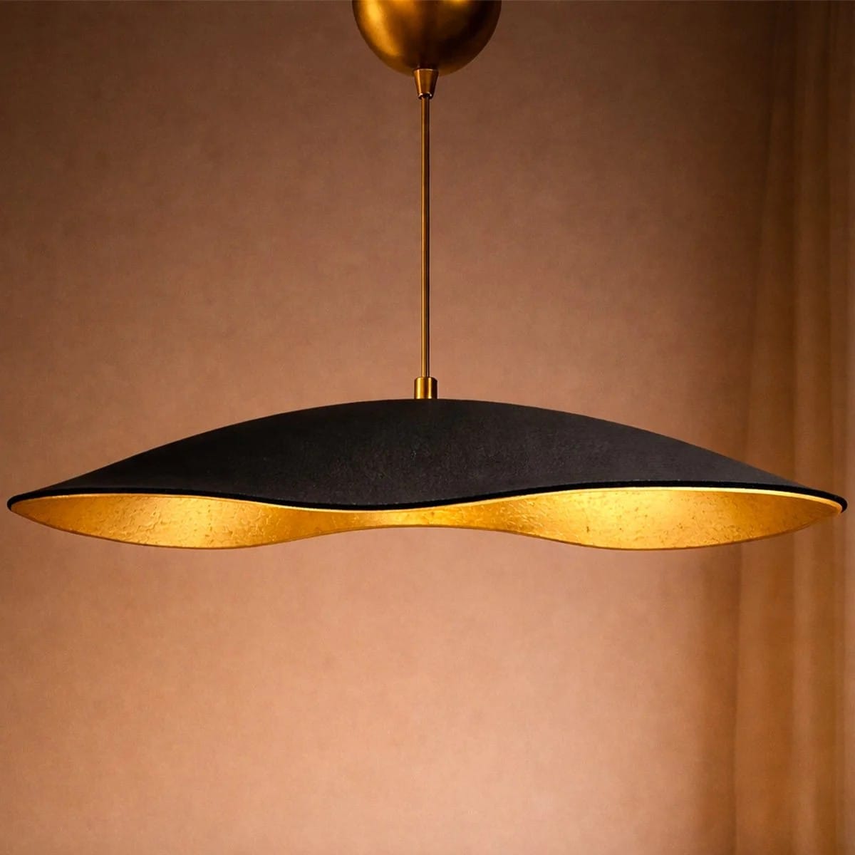 Moon Single Chandelier Carbon Concrete