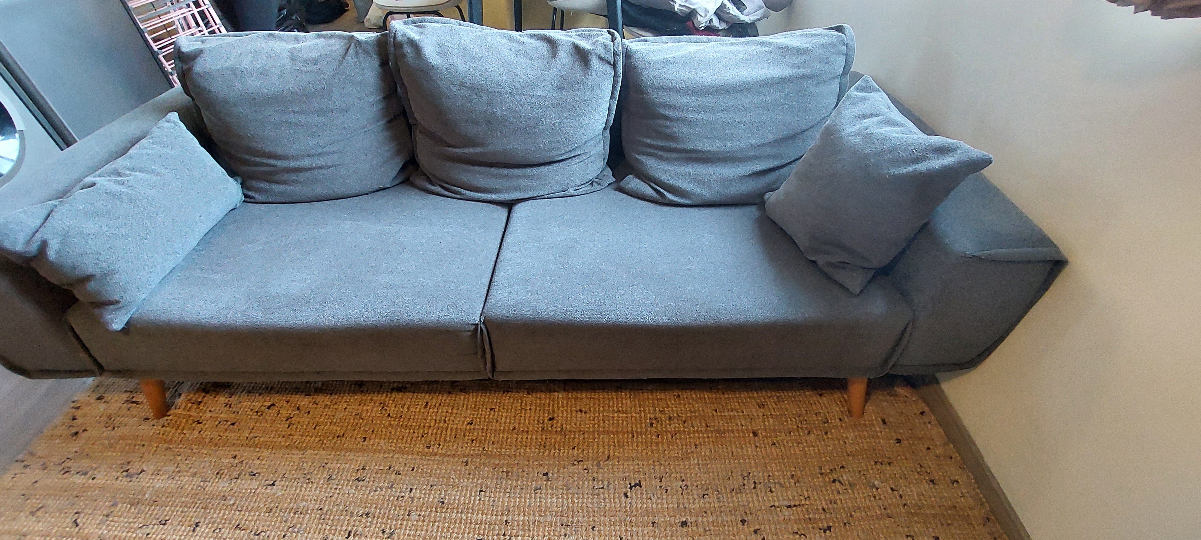 Neomi Wood Three Seater Sofa 11428