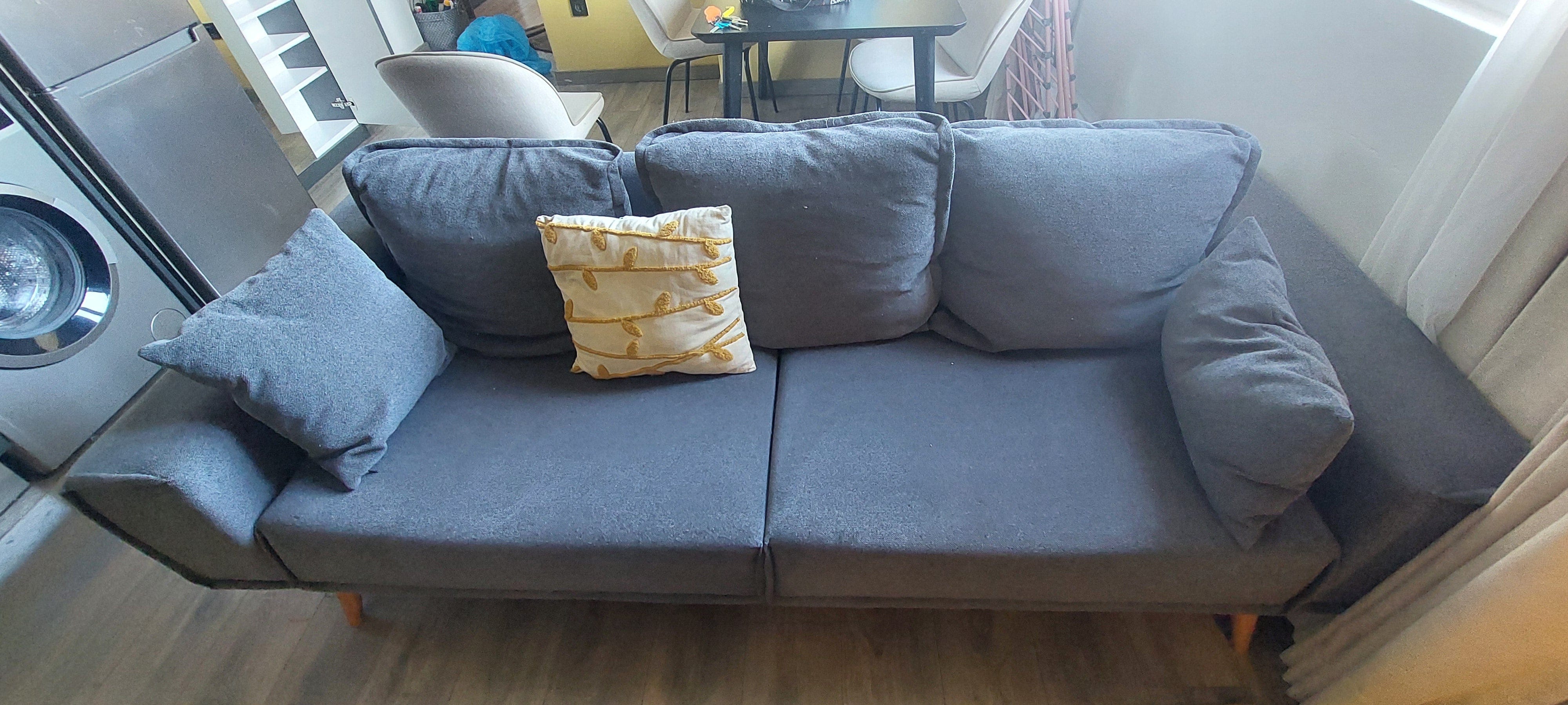 Neomi Wood Three Seater Sofa 11428