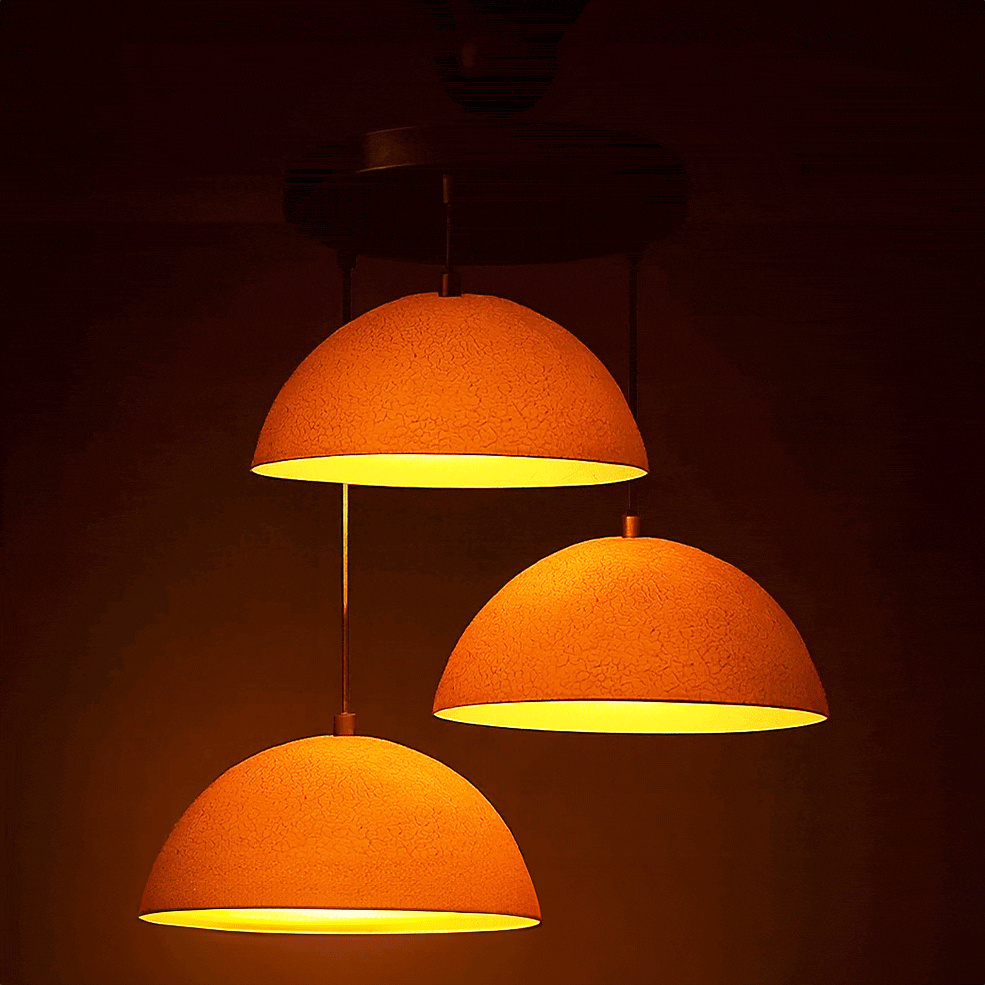 Nina Üçlü Avize Karbon Beton