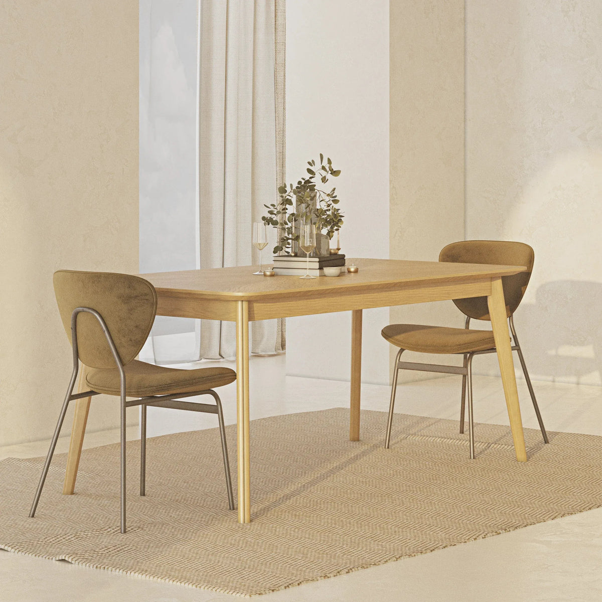 Norge Yemek Masası 90x170 - Meşe