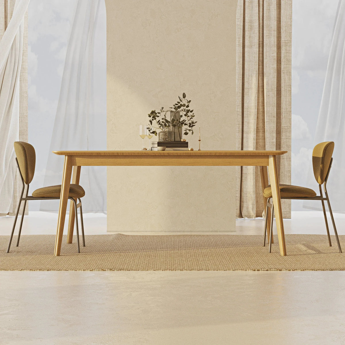 Norge Yemek Masası 90x170 - Meşe
