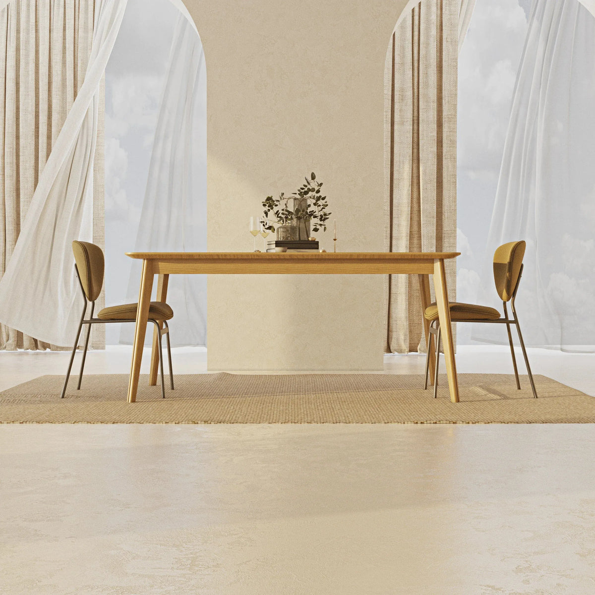 Norge Yemek Masası 90x170 - Meşe