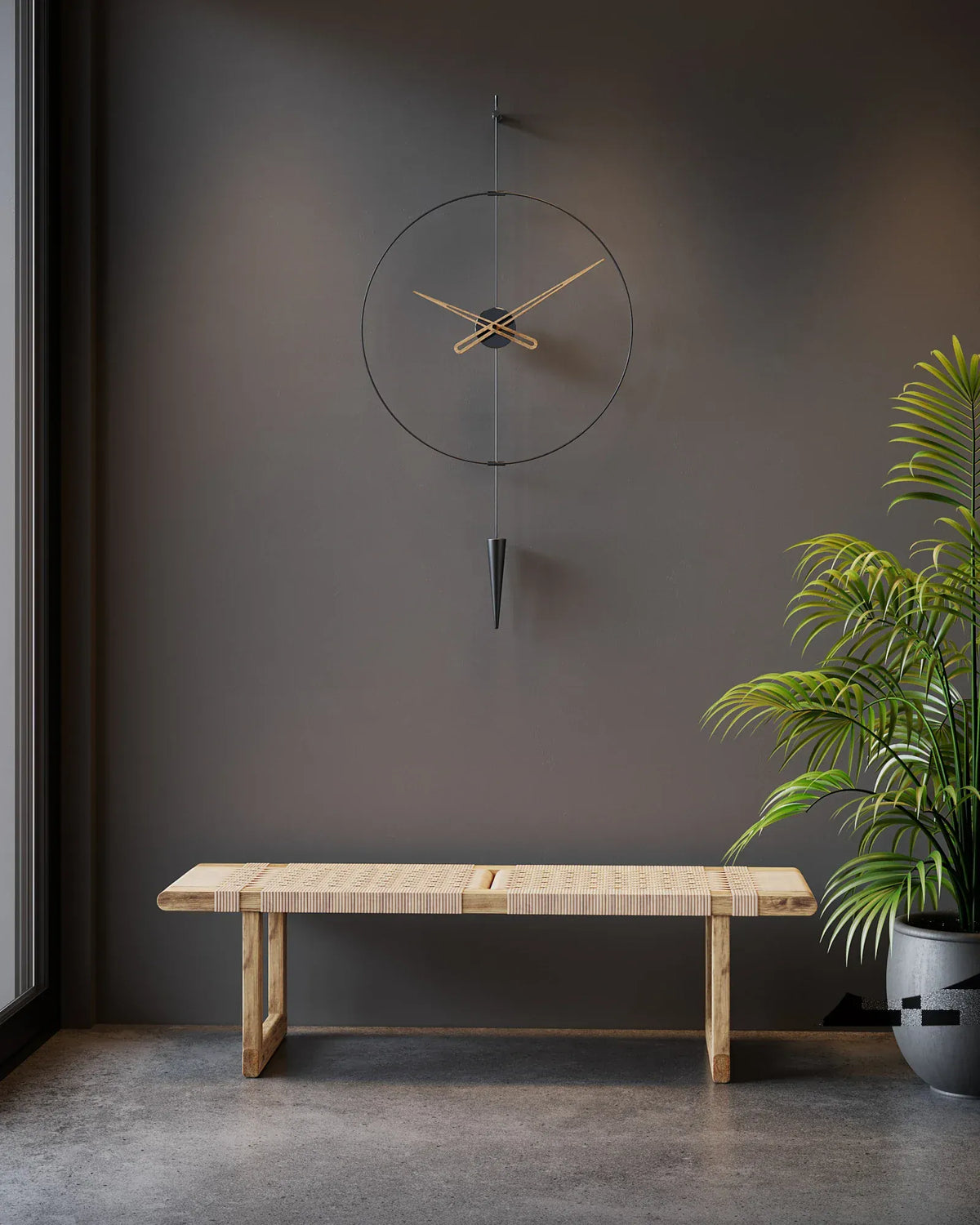 pendulum plus sarkaçlı duvar saati meşe 60 cm