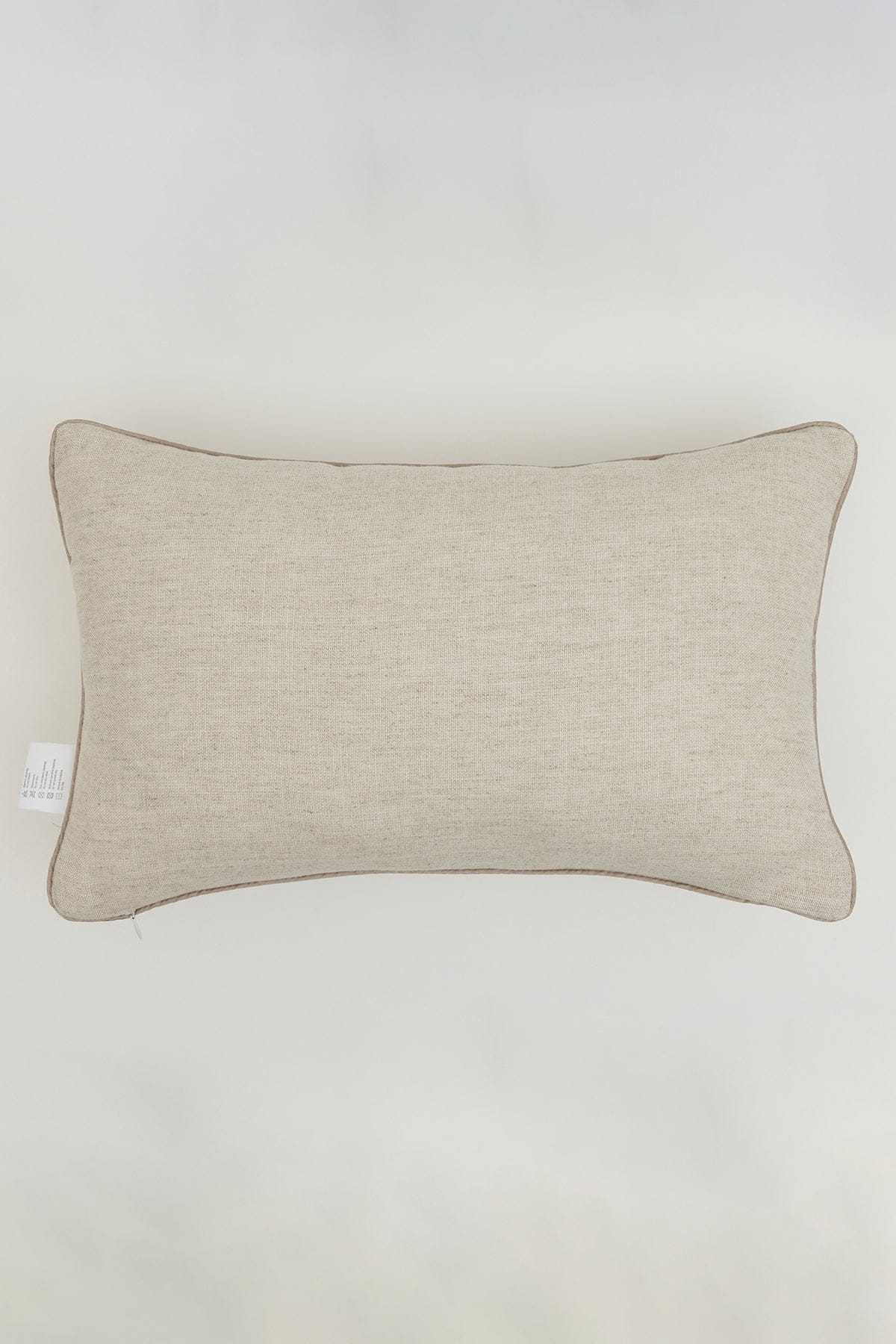 Pure Beige Palm Detail Decorative Cushion with Fiber Filling 30x50 4842