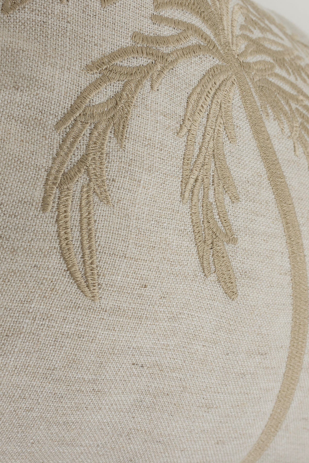 Pure Beige Palm Detail Decorative Cushion with Fiber Filling 30x50 4842