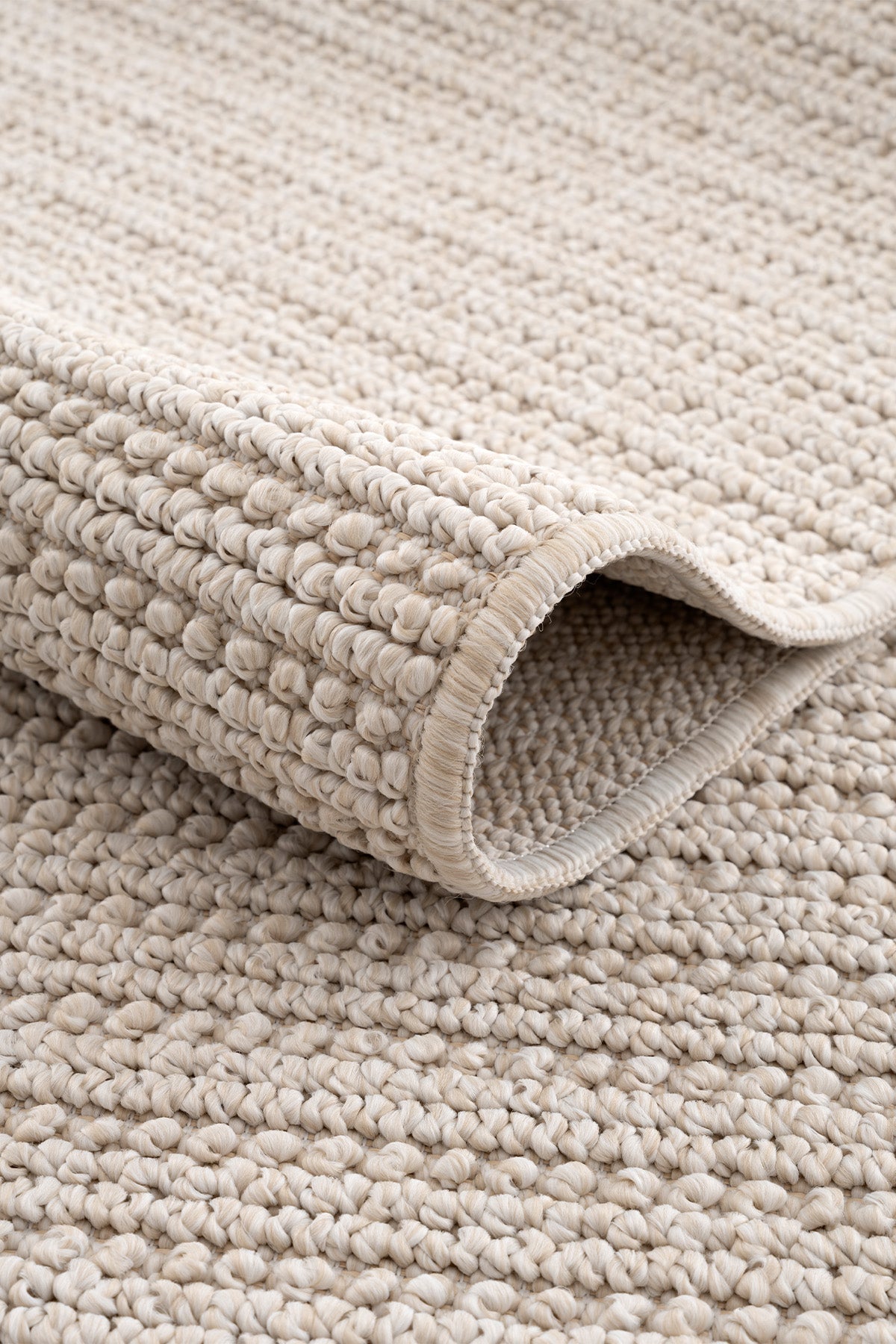 Retro Plain Krem Düz Dokuma Yolluk A3190Y